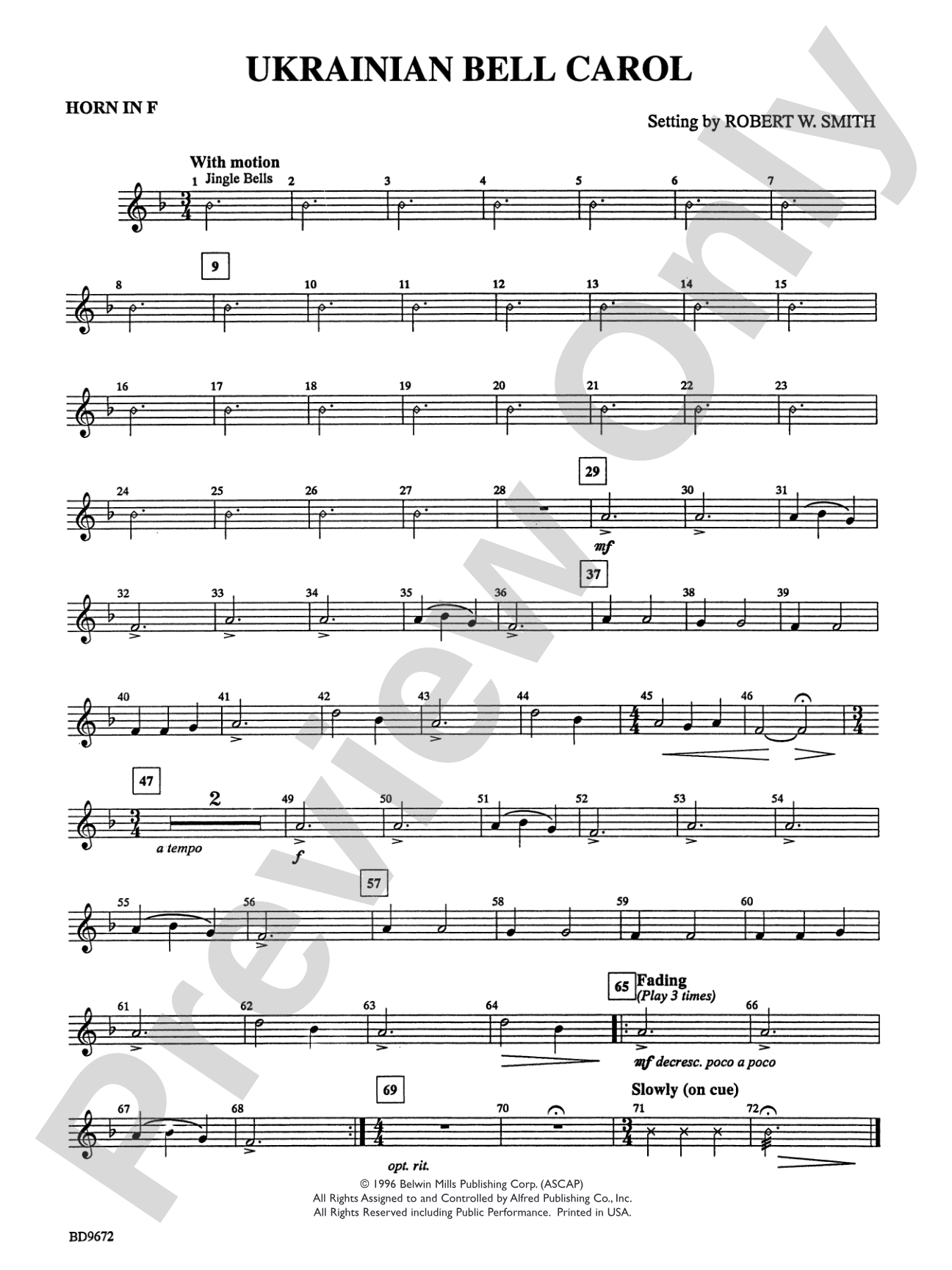 Ukrainian Bell Carol: 1st F Horn