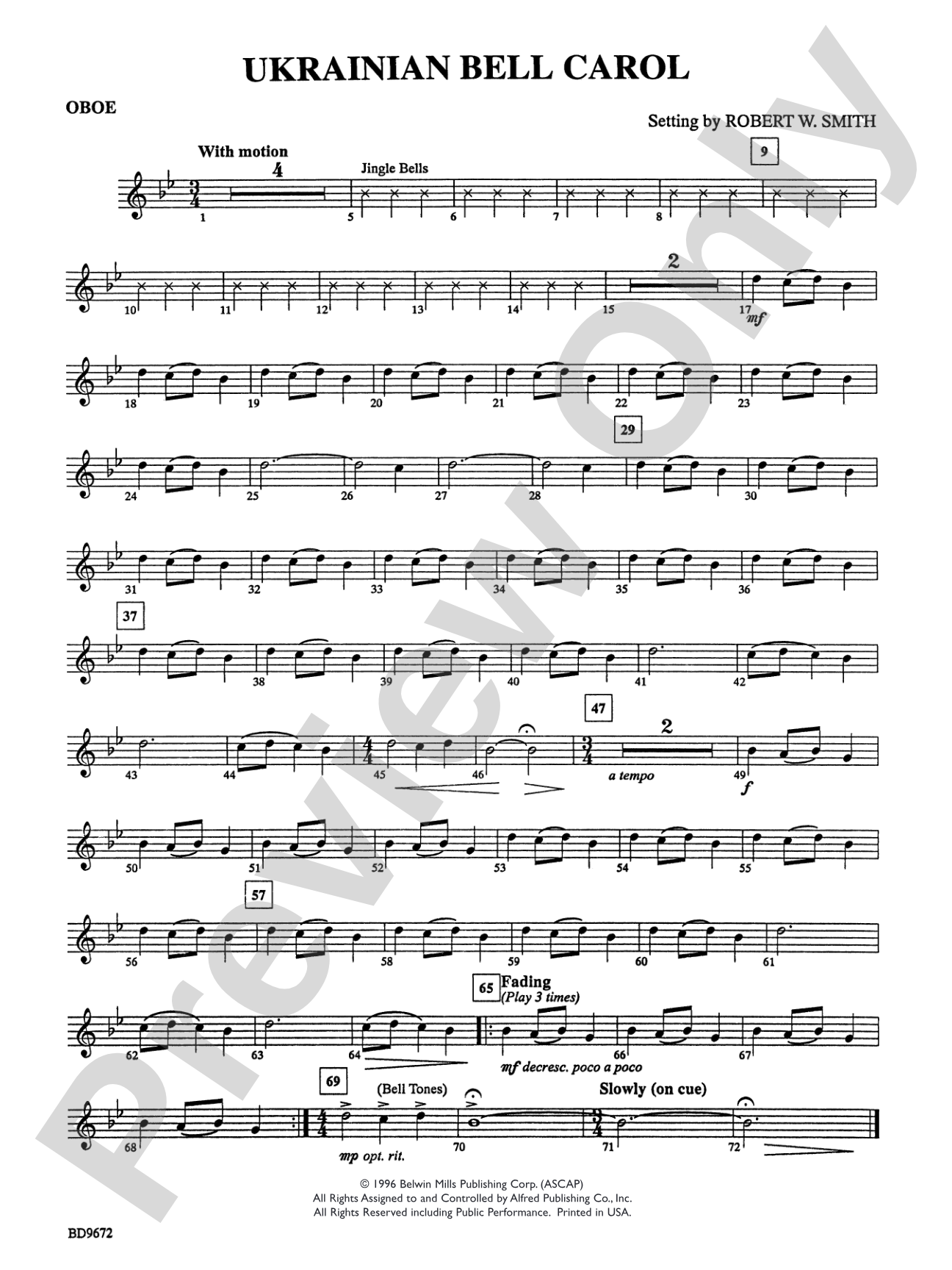 Ukrainian Bell Carol: Oboe