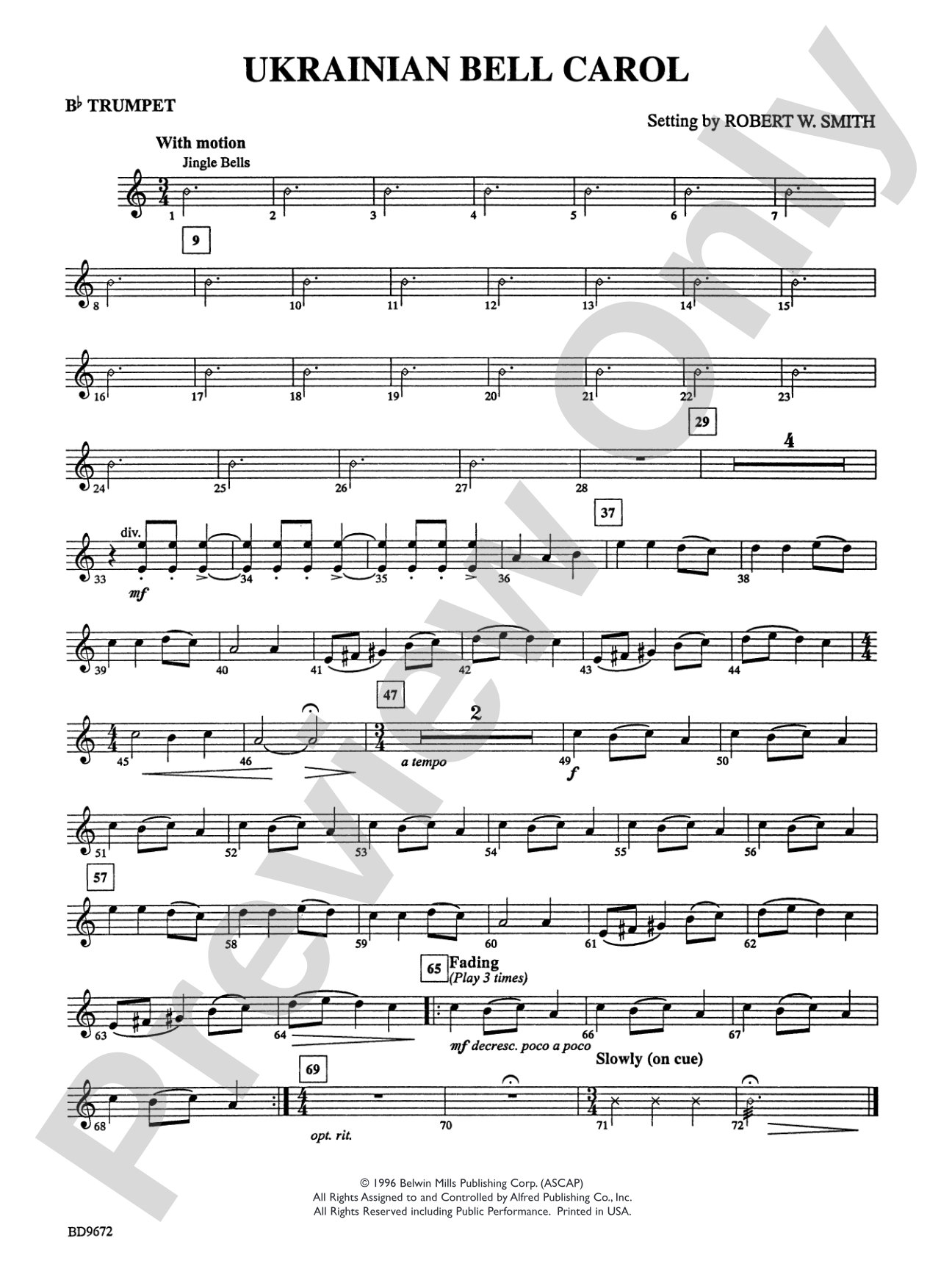 Ukrainian Bell Carol: 1st B-flat Trumpet