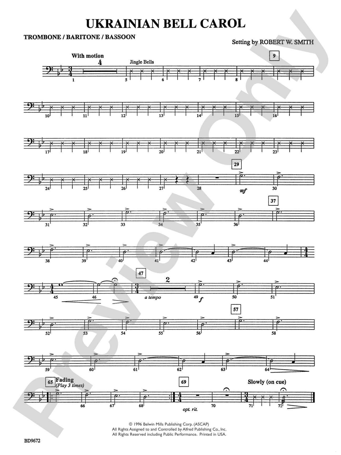 Ukrainian Bell Carol: 1st Trombone