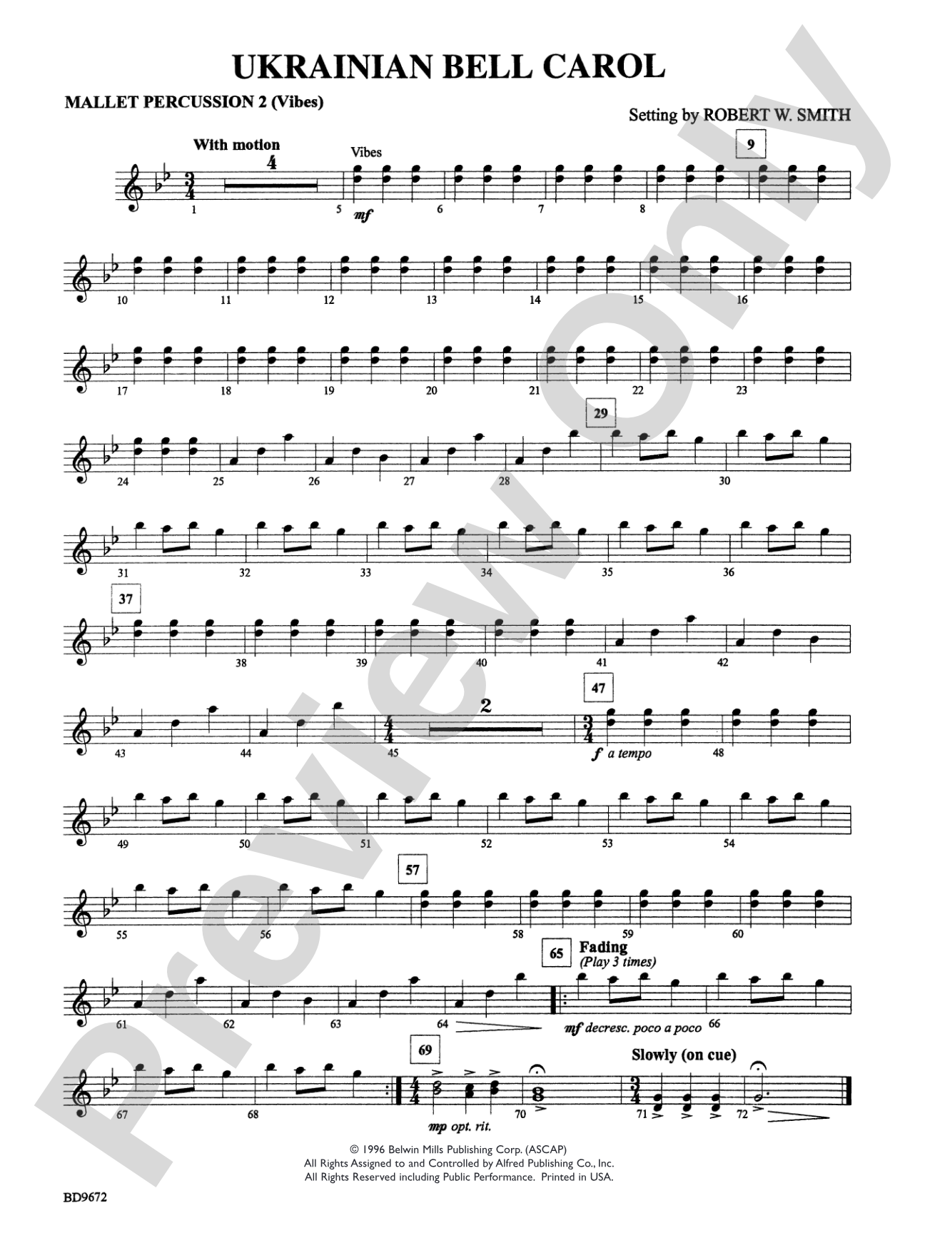 Ukrainian Bell Carol: Vibraphone