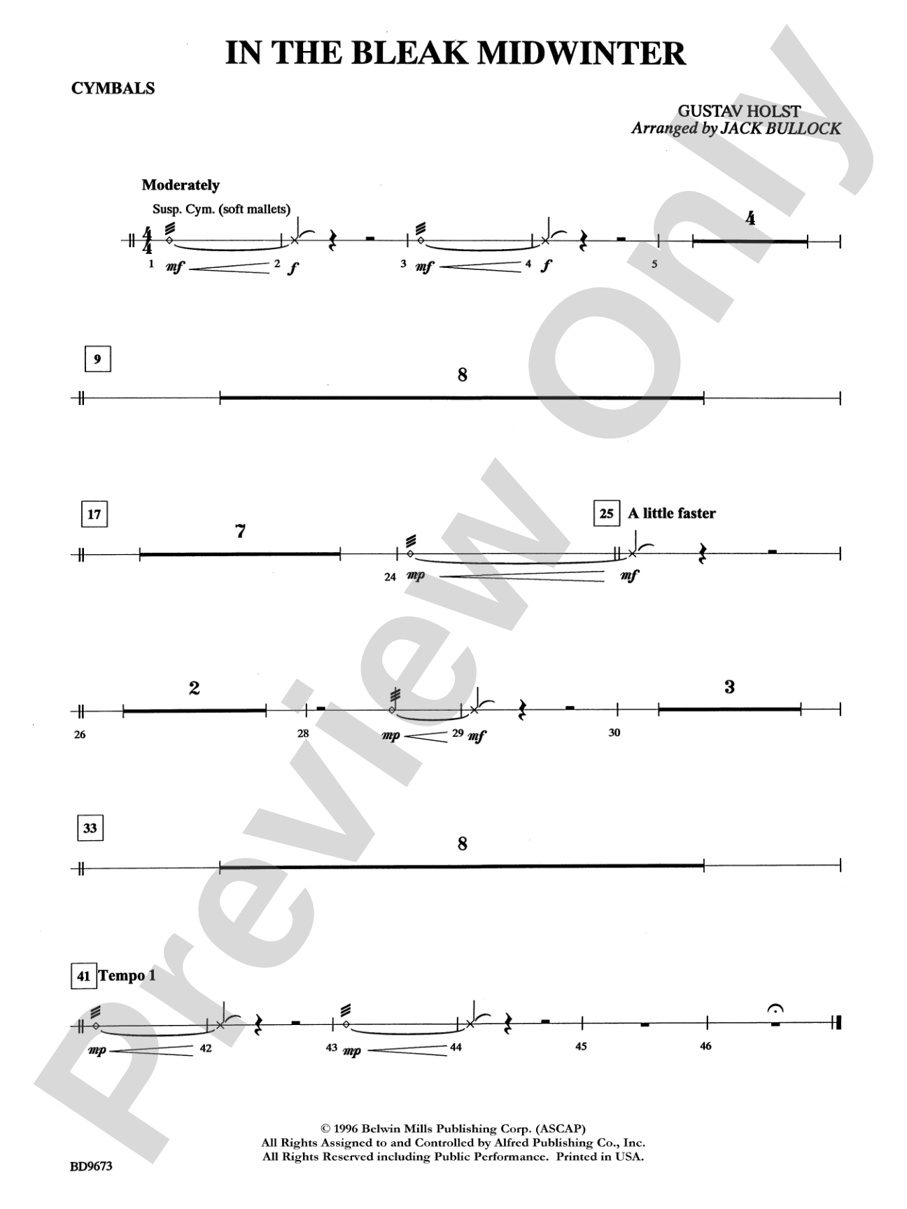 In the Bleak Midwinter: Cymbals
