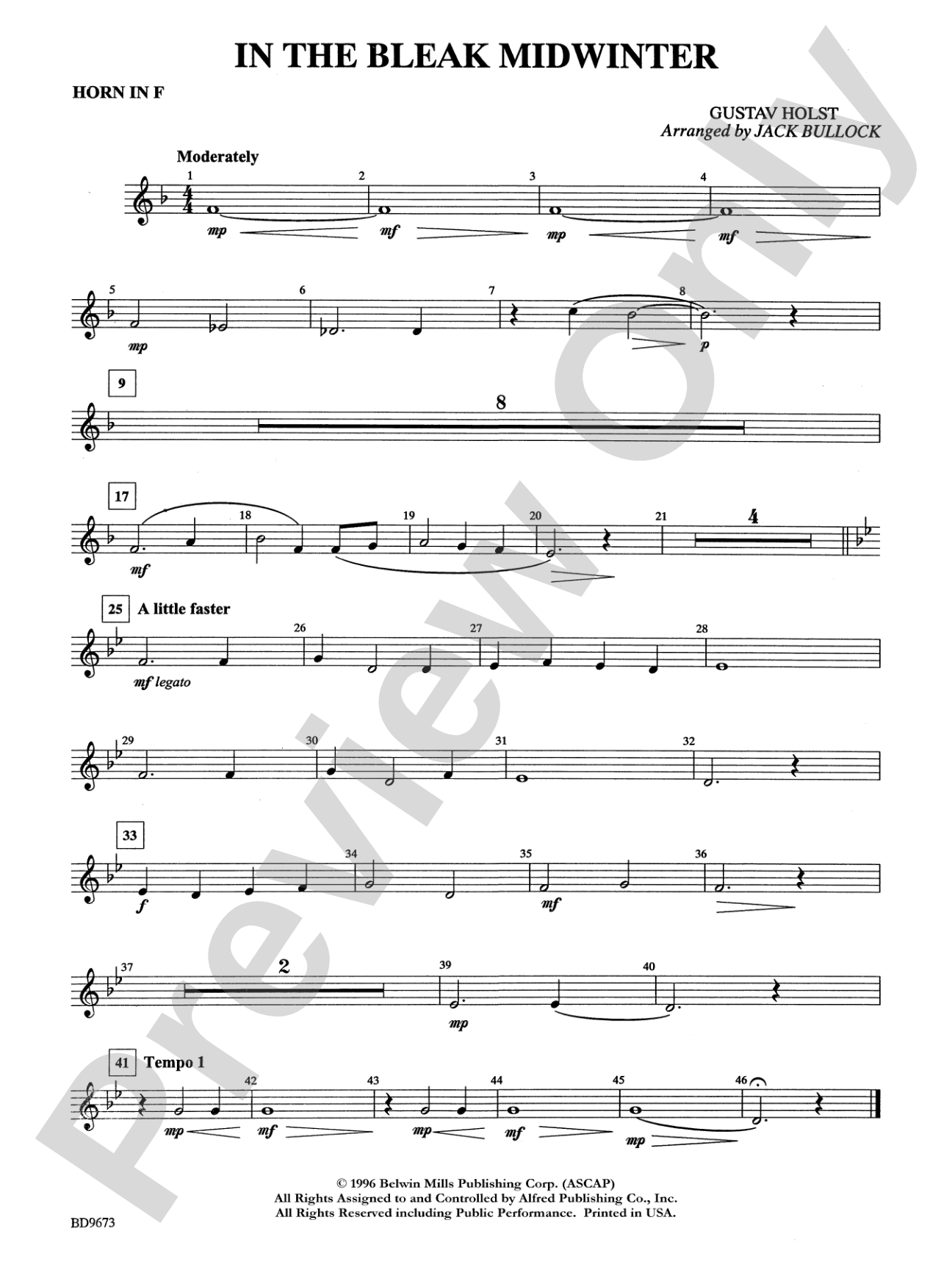 In the Bleak Midwinter: 1st F Horn
