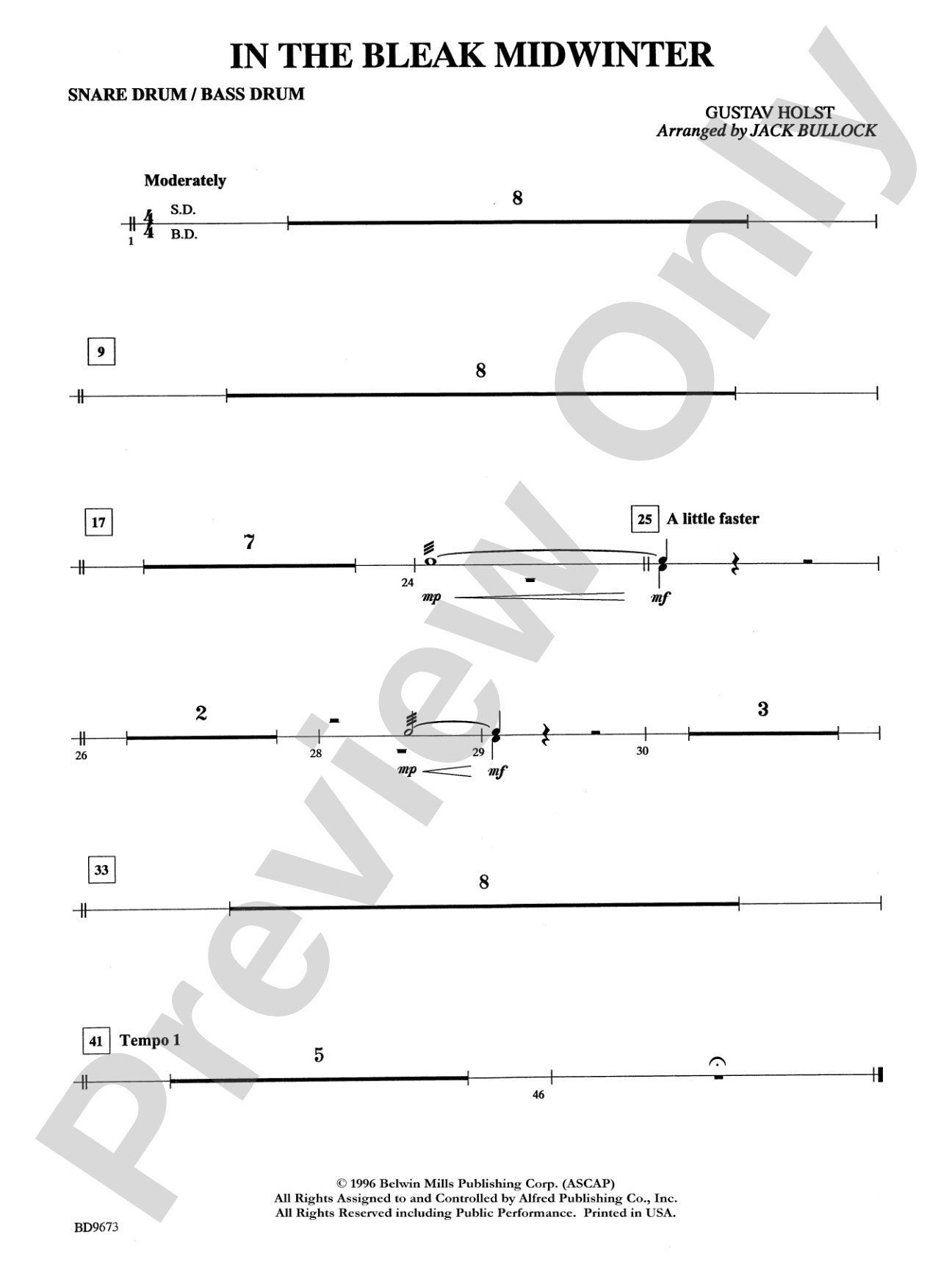 In the Bleak Midwinter: Snare Drum