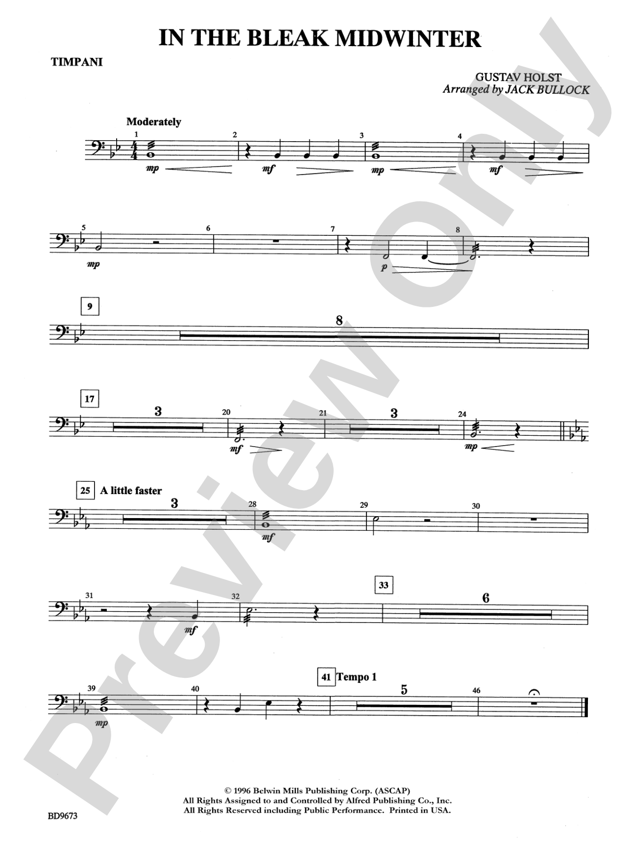 In the Bleak Midwinter: Timpani