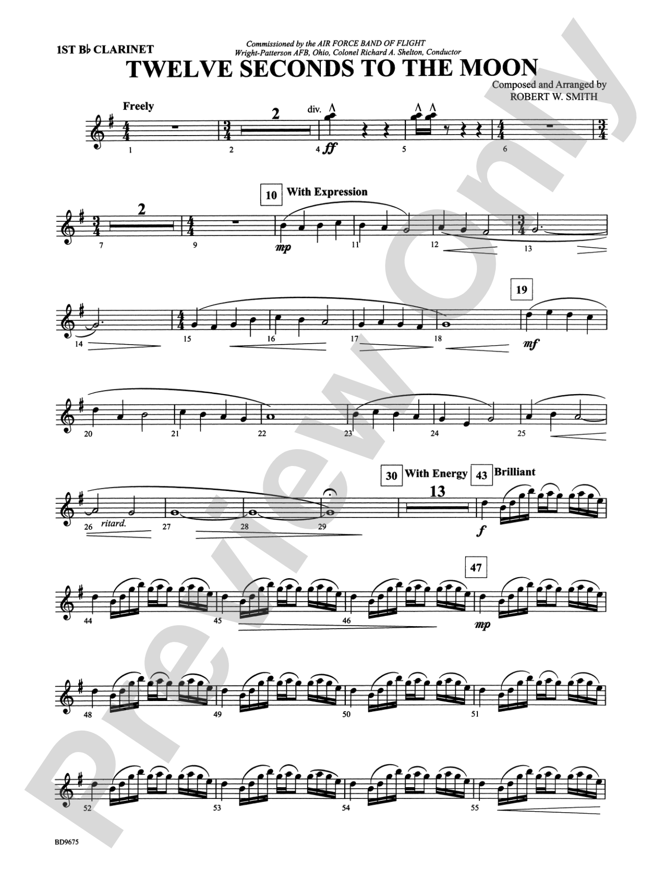 Twelve Seconds to the Moon: 1st B-flat Clarinet