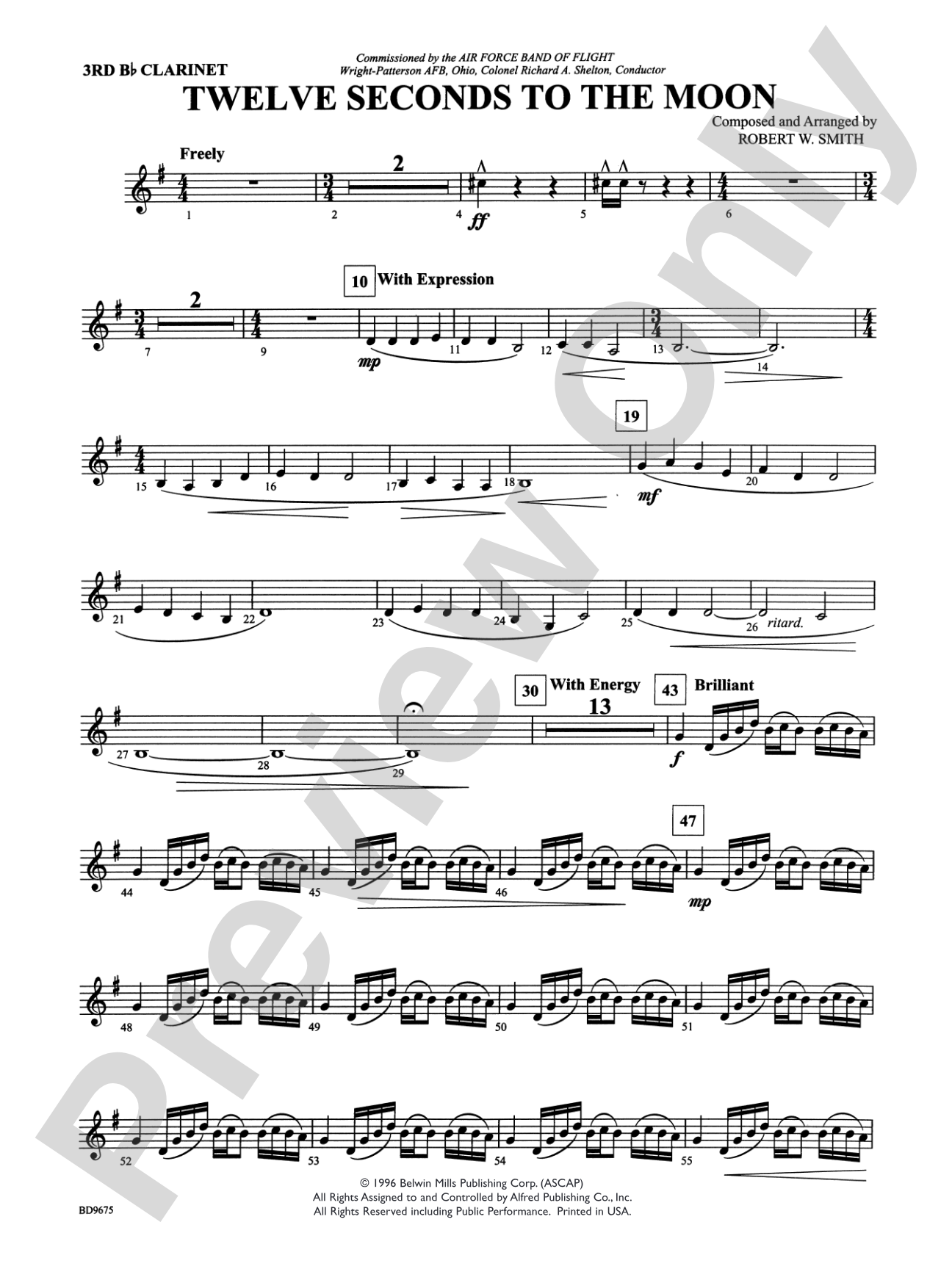 Twelve Seconds to the Moon: 3rd B-flat Clarinet