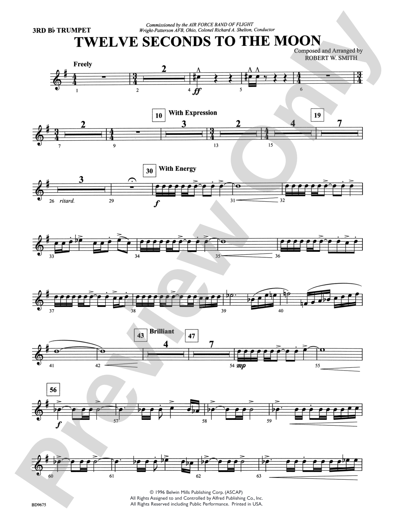 Twelve Seconds to the Moon: 3rd B-flat Trumpet