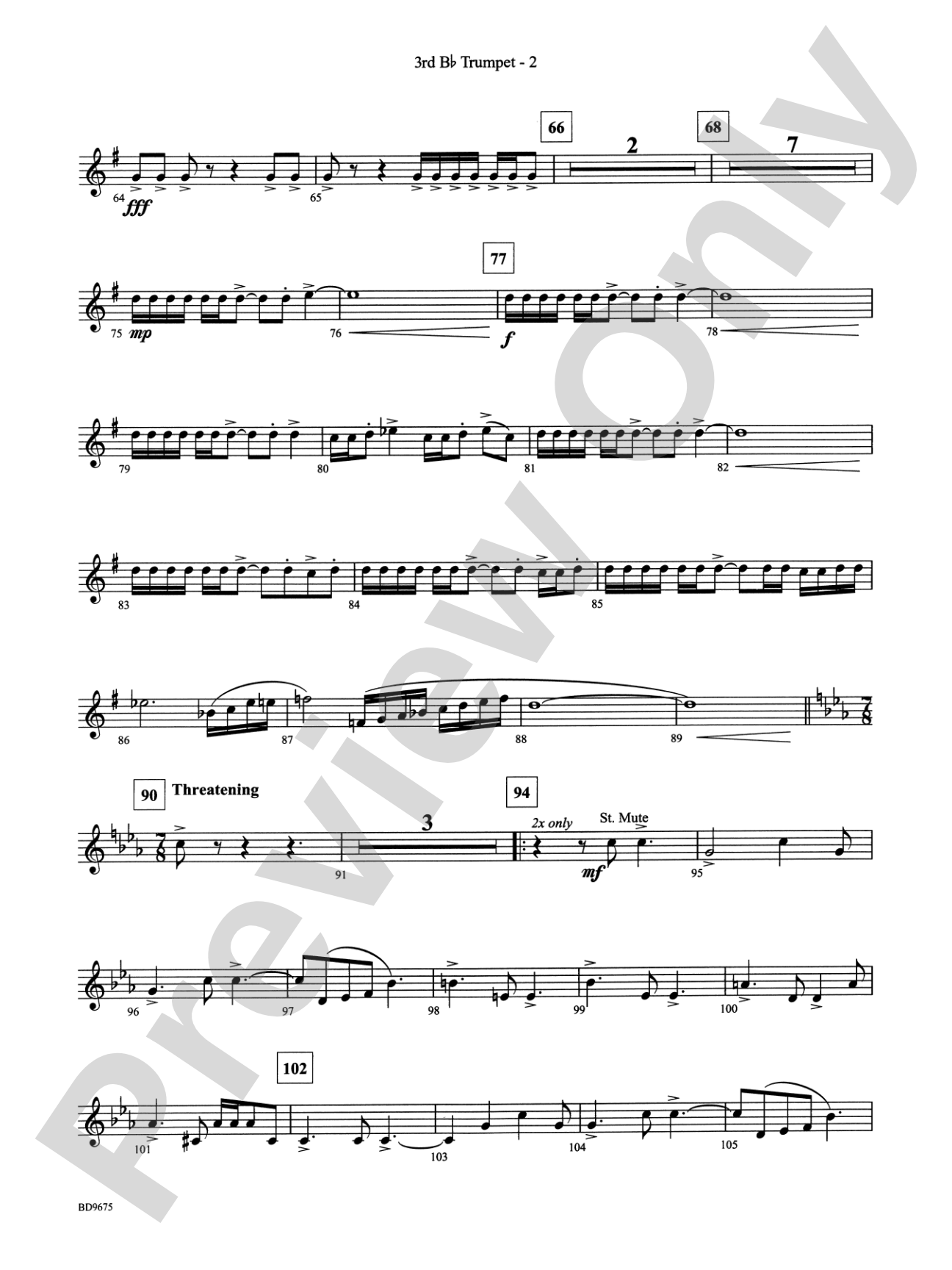 Twelve Seconds to the Moon: 3rd B-flat Trumpet