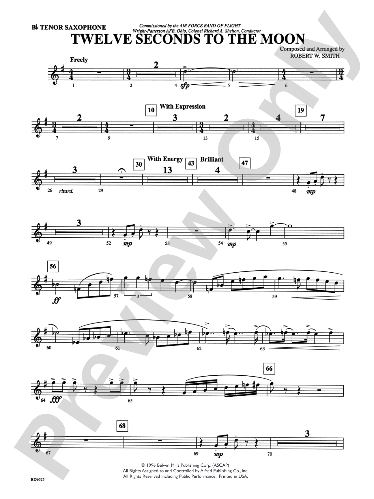 Twelve Seconds to the Moon: B-flat Tenor Saxophone