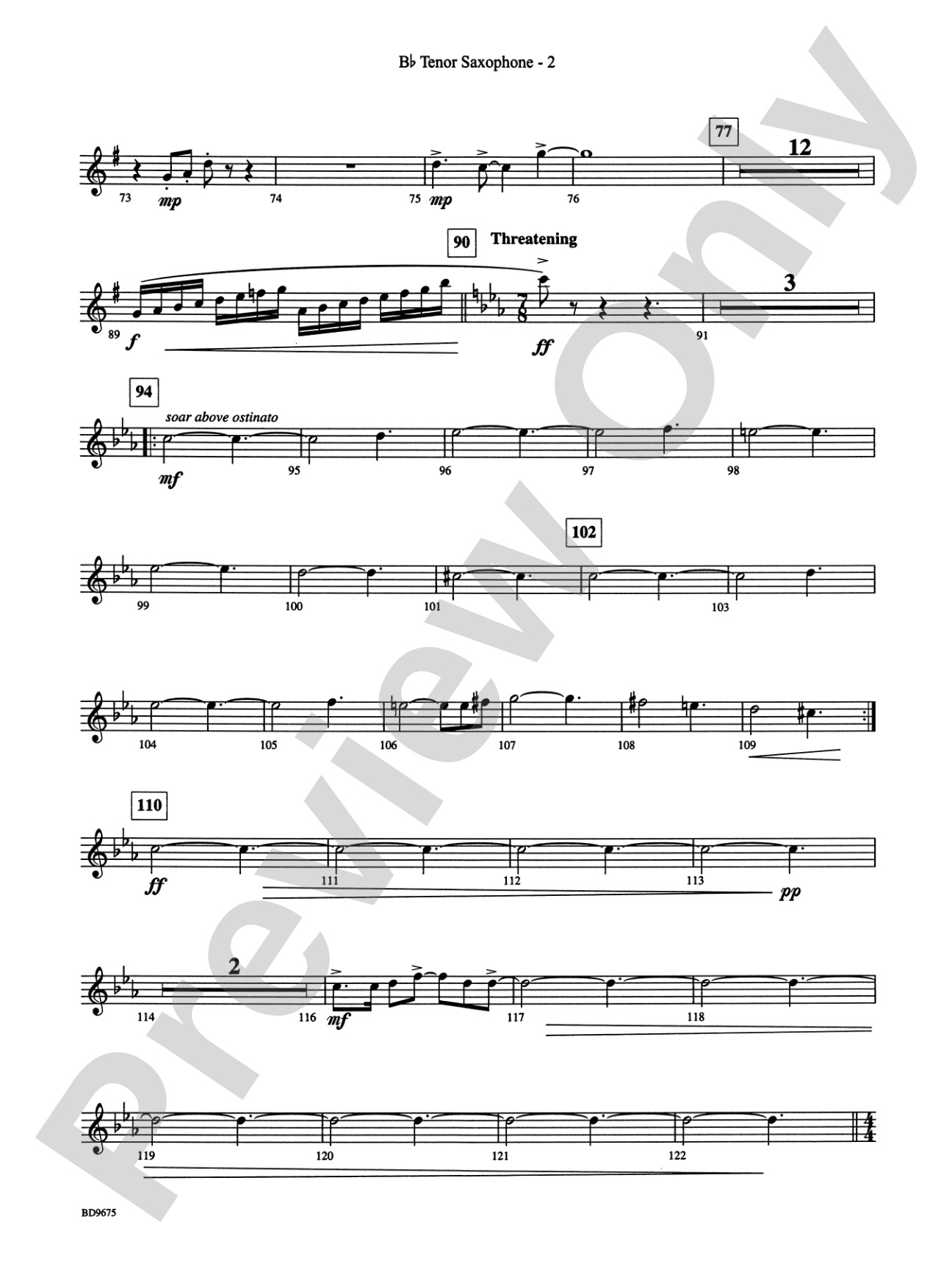 Twelve Seconds to the Moon: B-flat Tenor Saxophone