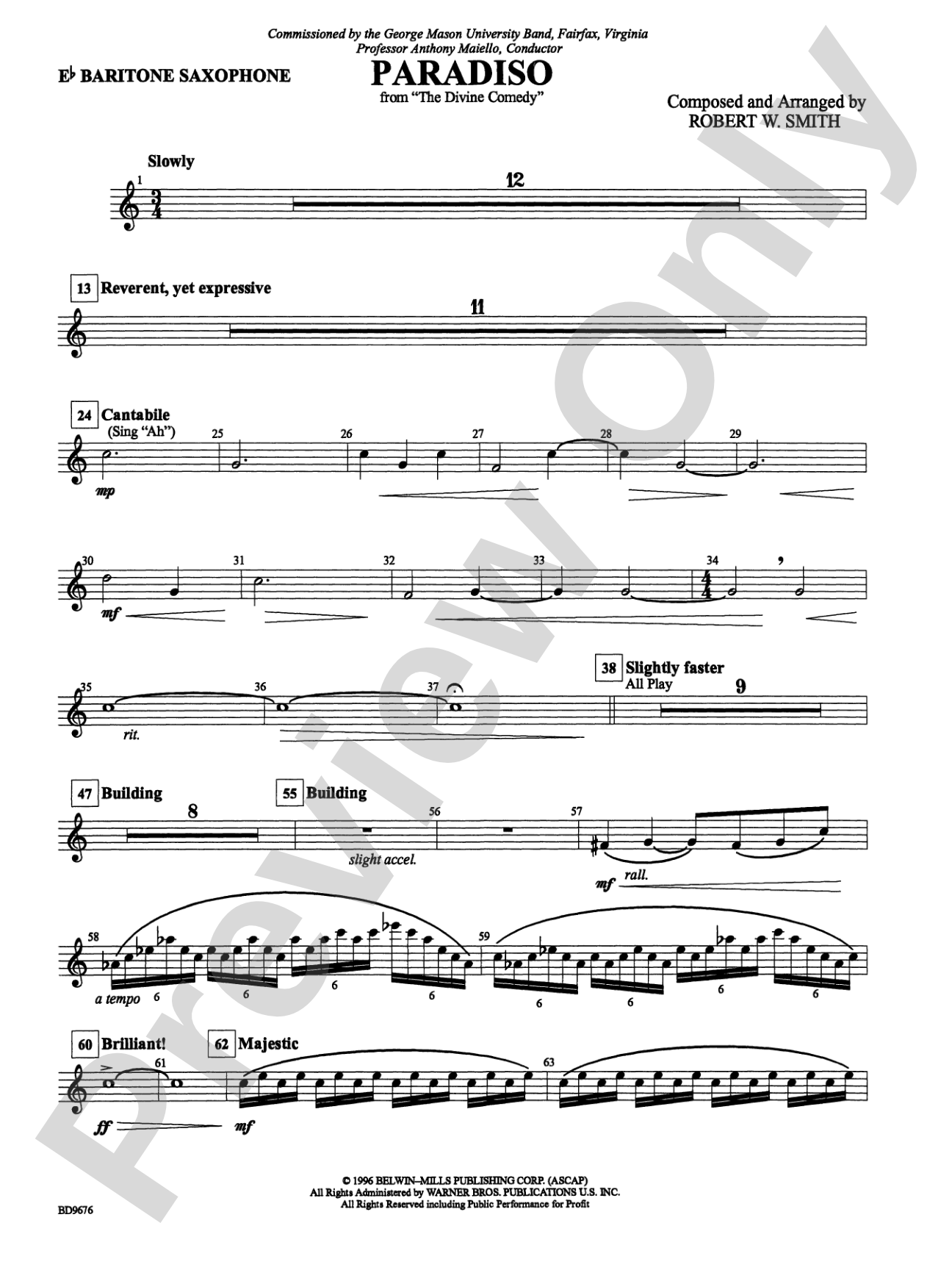 Paradiso: E-flat Baritone Saxophone