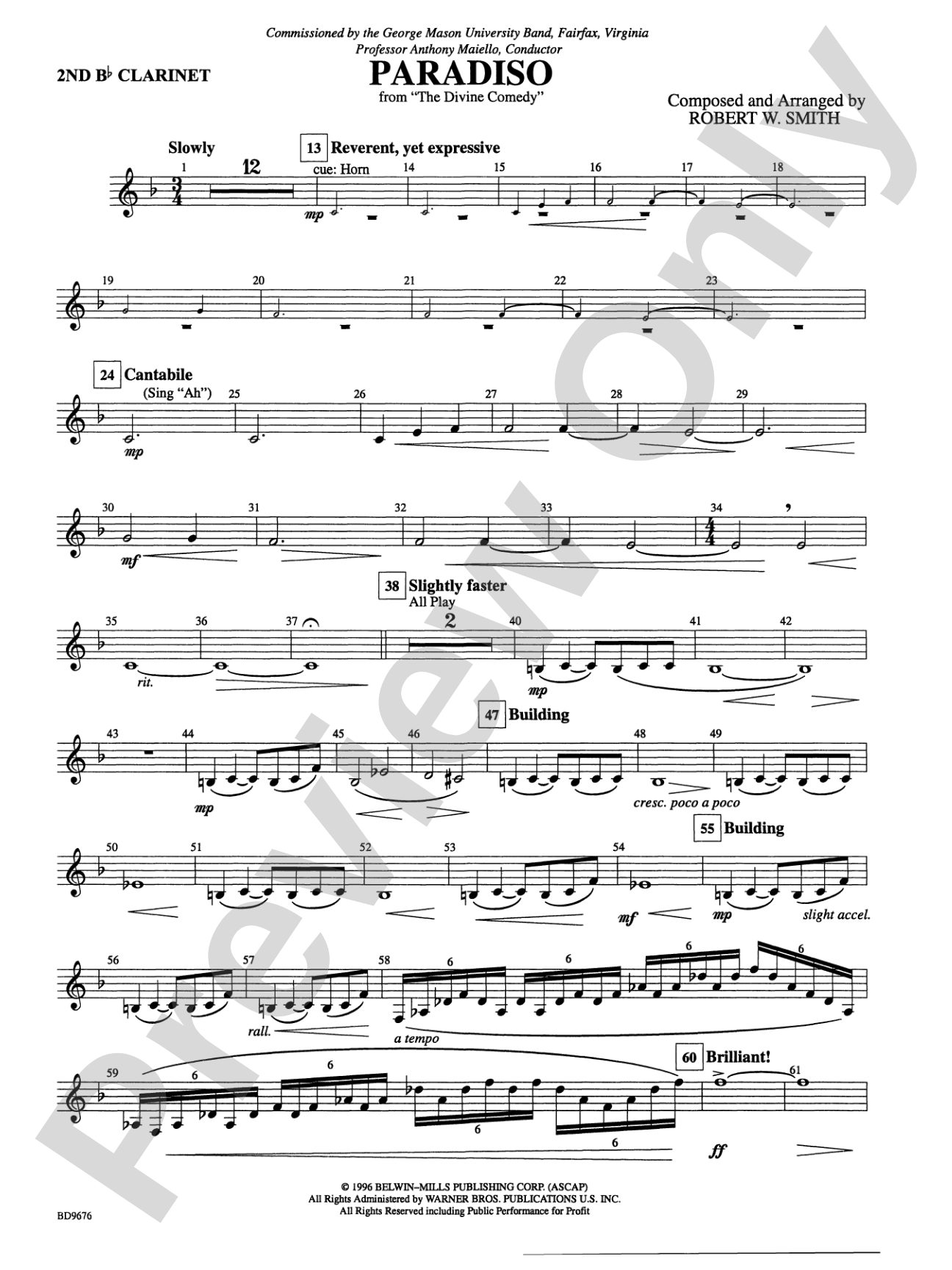 Paradiso: 2nd B-flat Clarinet