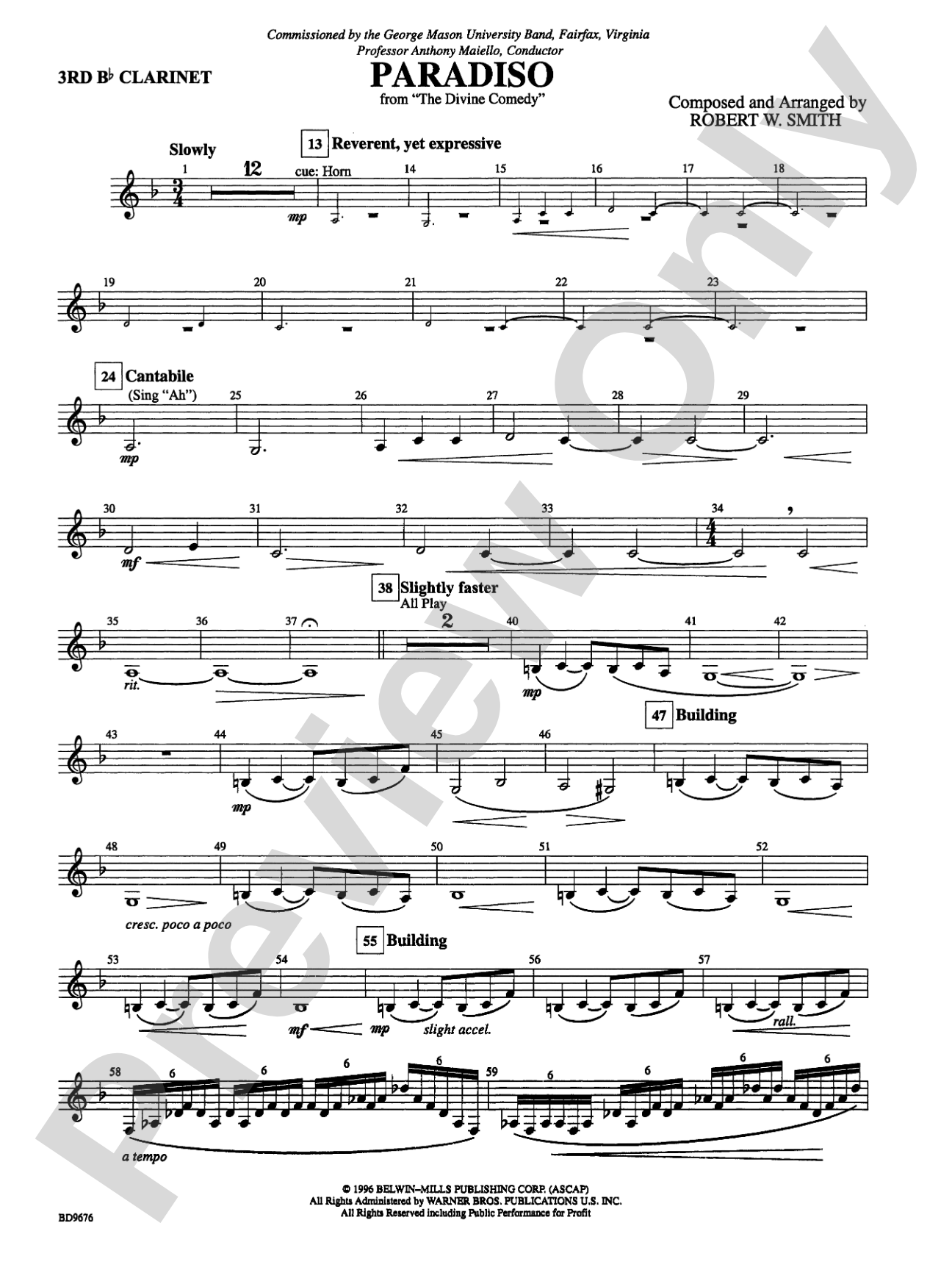 Paradiso: 3rd B-flat Clarinet