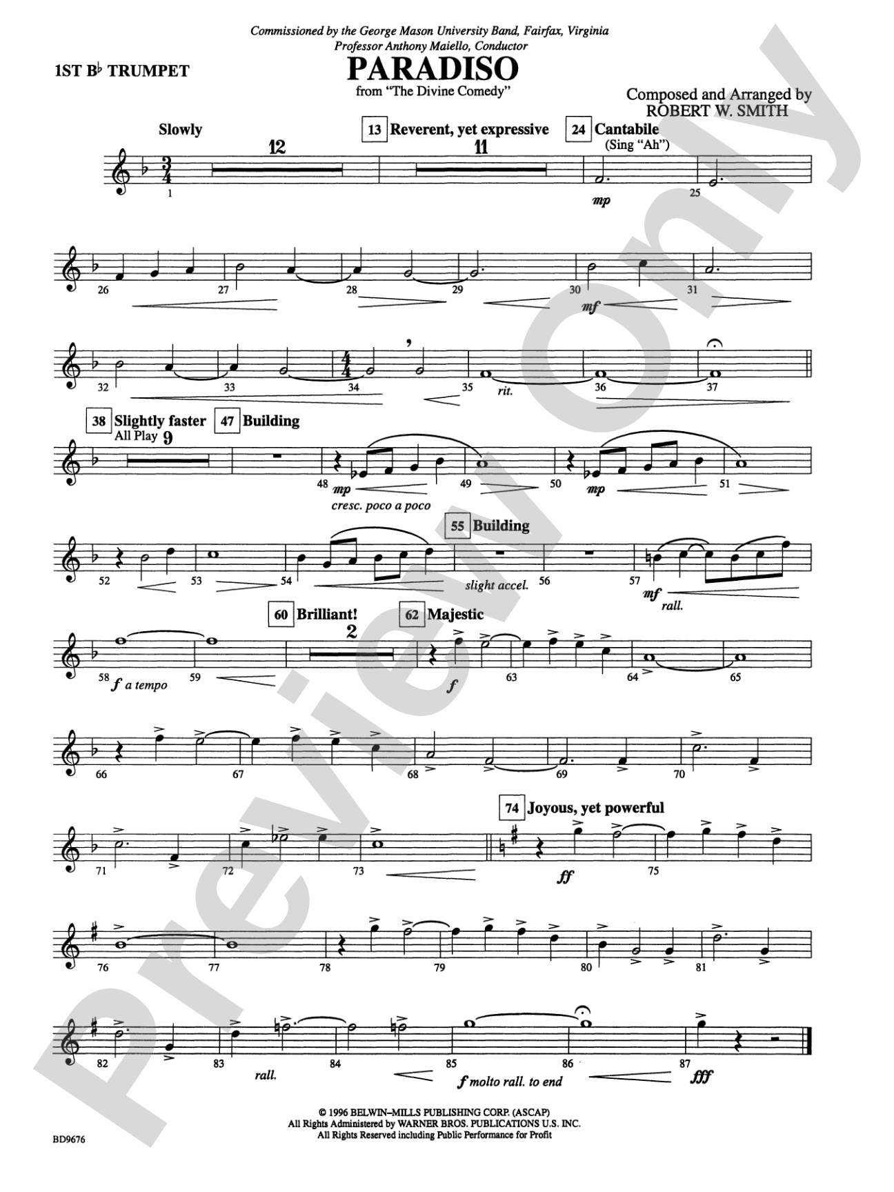 Paradiso: 1st B-flat Trumpet