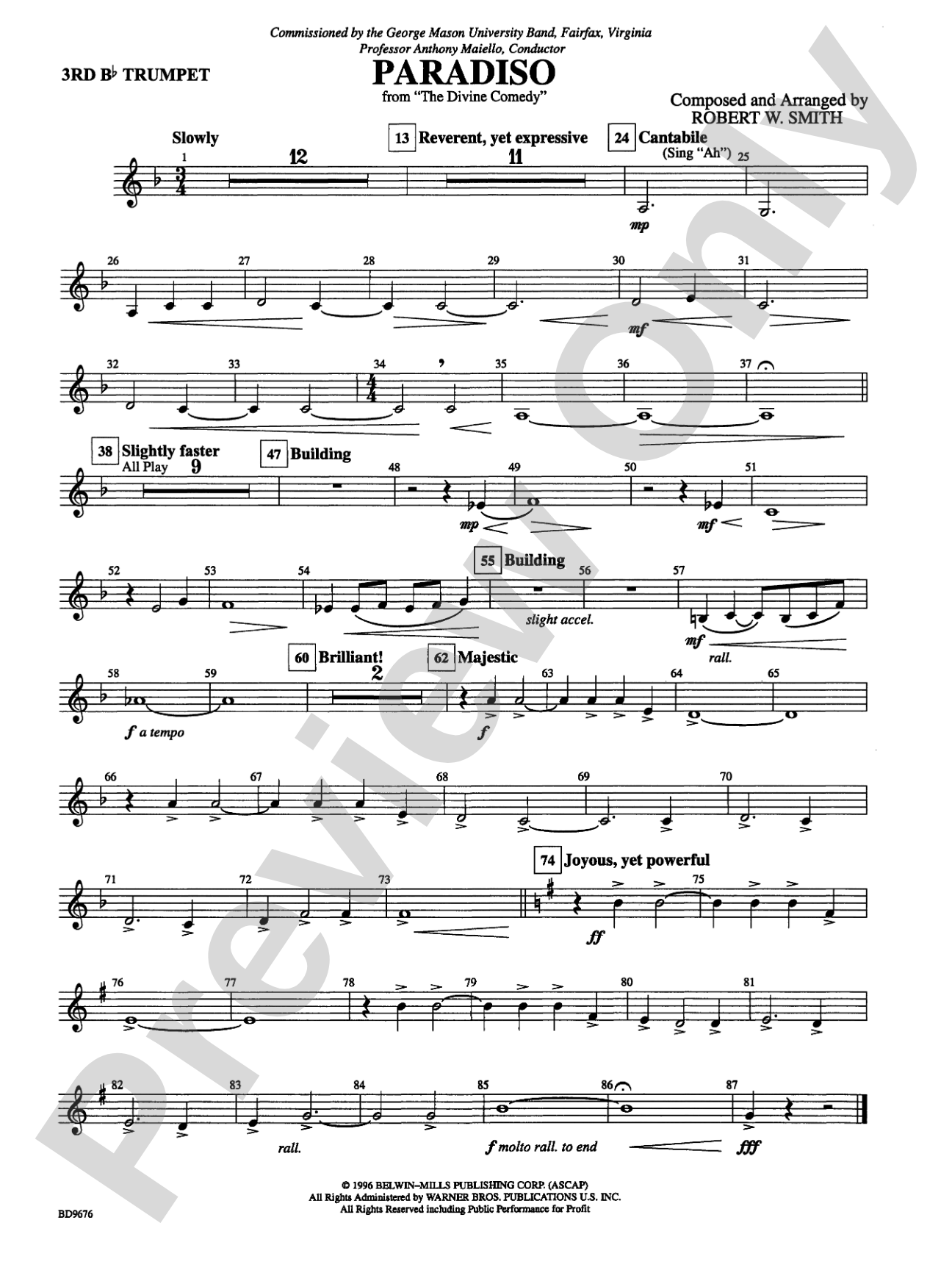 Paradiso: 3rd B-flat Trumpet