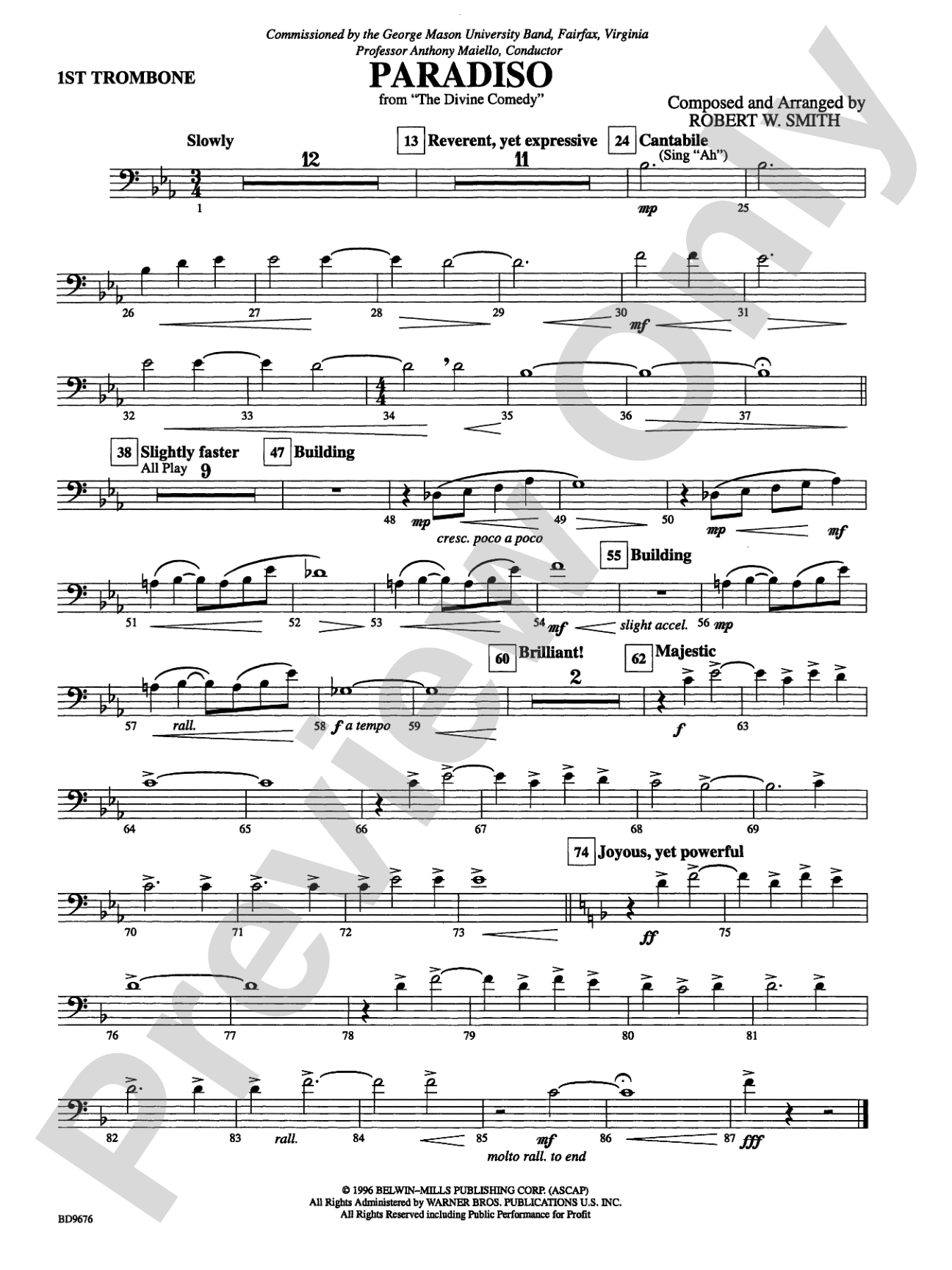 Paradiso: 1st Trombone