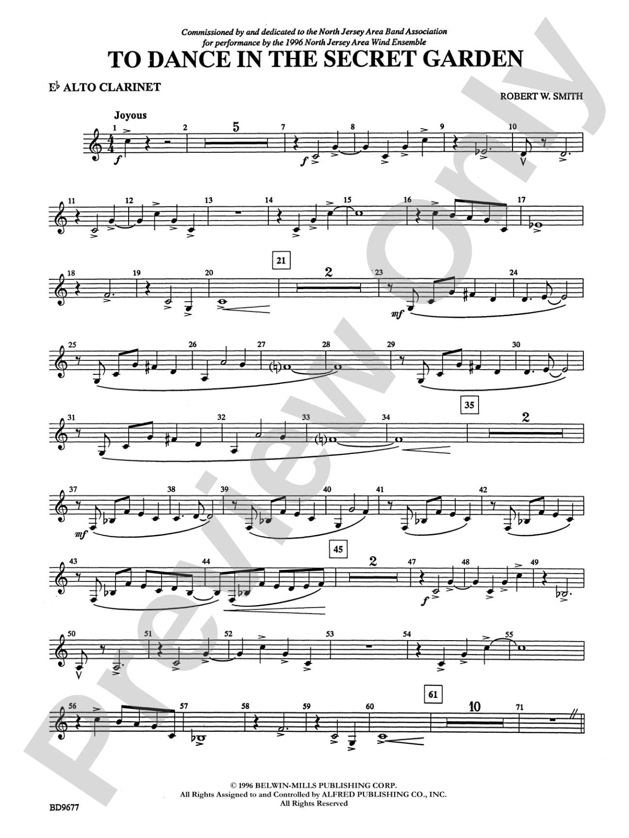 To Dance in the Secret Garden: E-flat Alto Clarinet