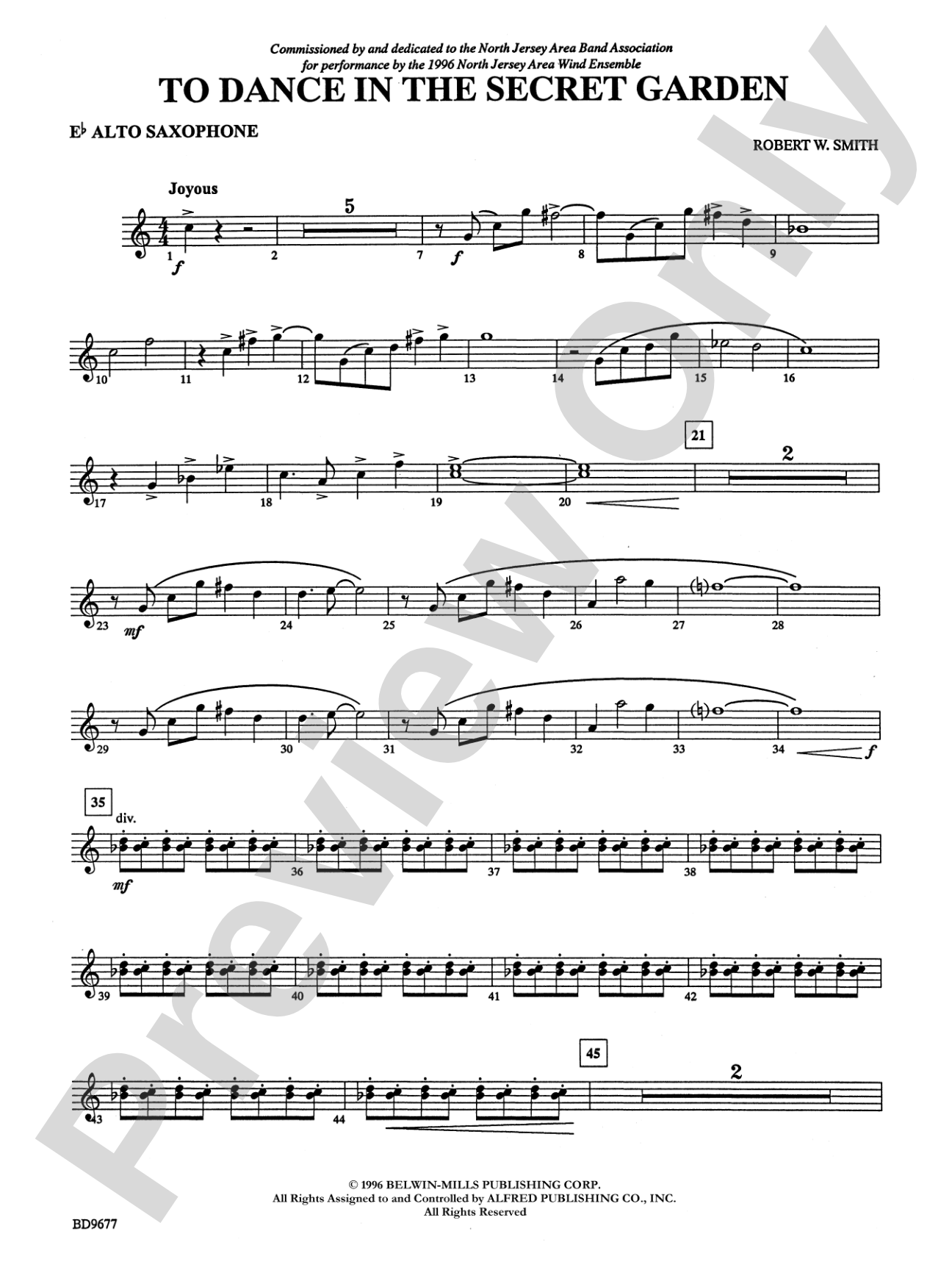 To Dance in the Secret Garden: E-flat Alto Saxophone