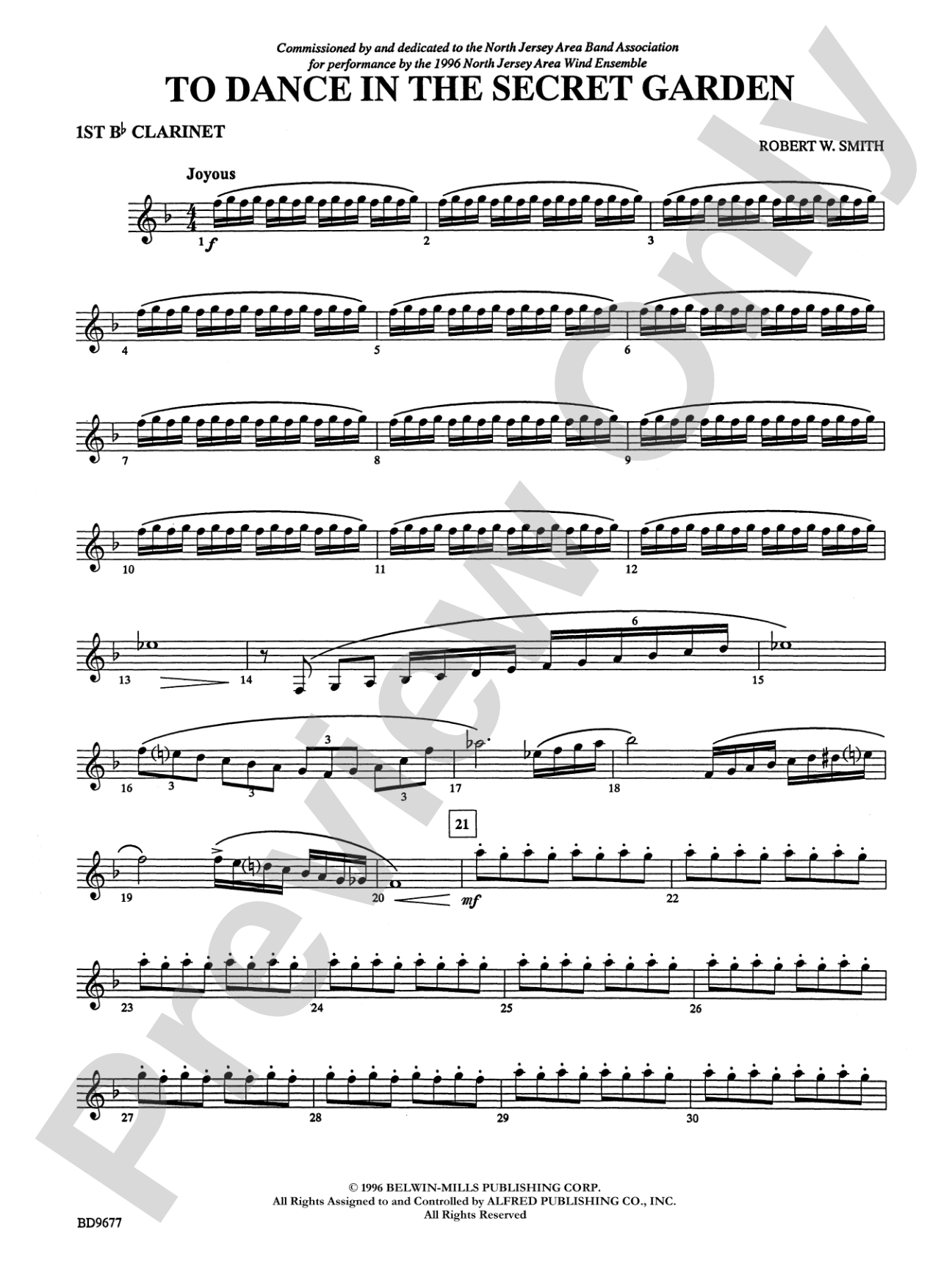 To Dance in the Secret Garden: 1st B-flat Clarinet