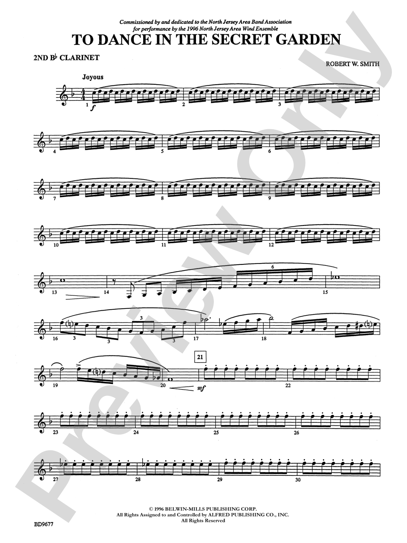 To Dance in the Secret Garden: 2nd B-flat Clarinet