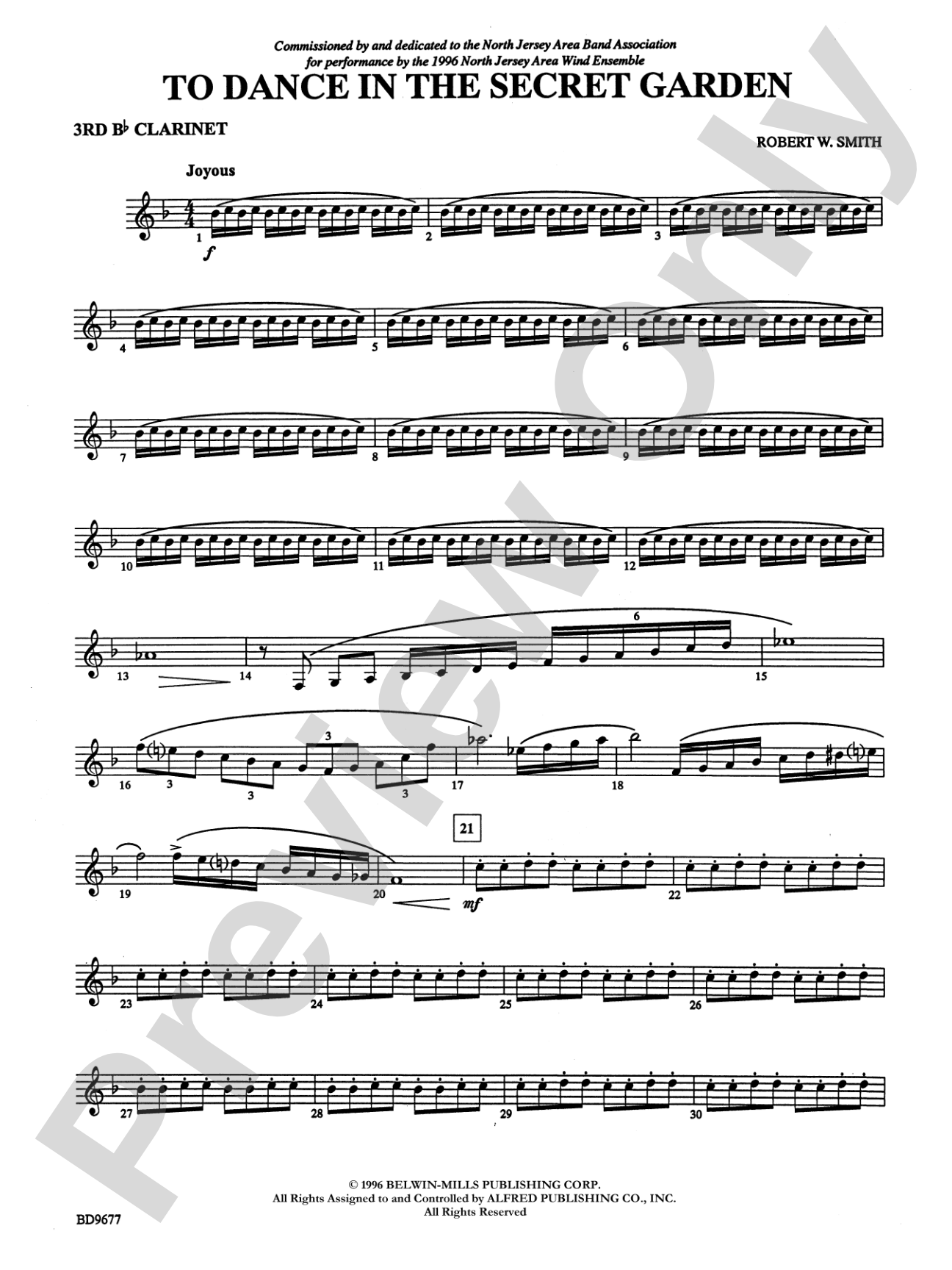 To Dance in the Secret Garden: 3rd B-flat Clarinet
