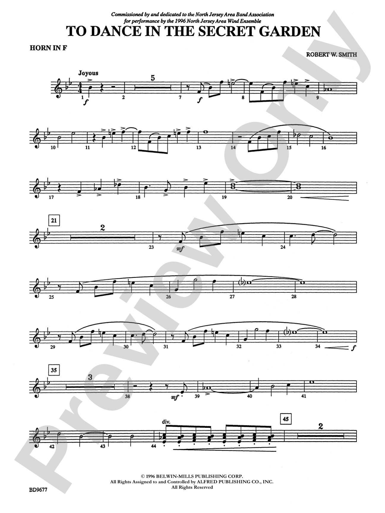 To Dance in the Secret Garden: 1st F Horn