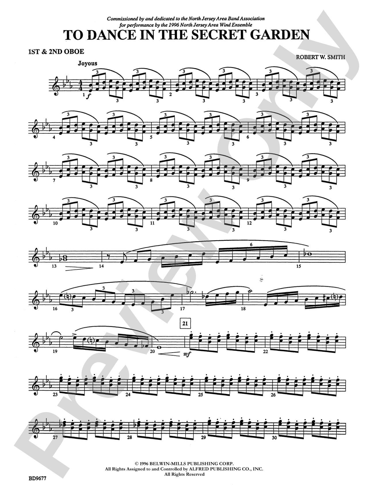 To Dance in the Secret Garden: 1st & 2nd Oboe