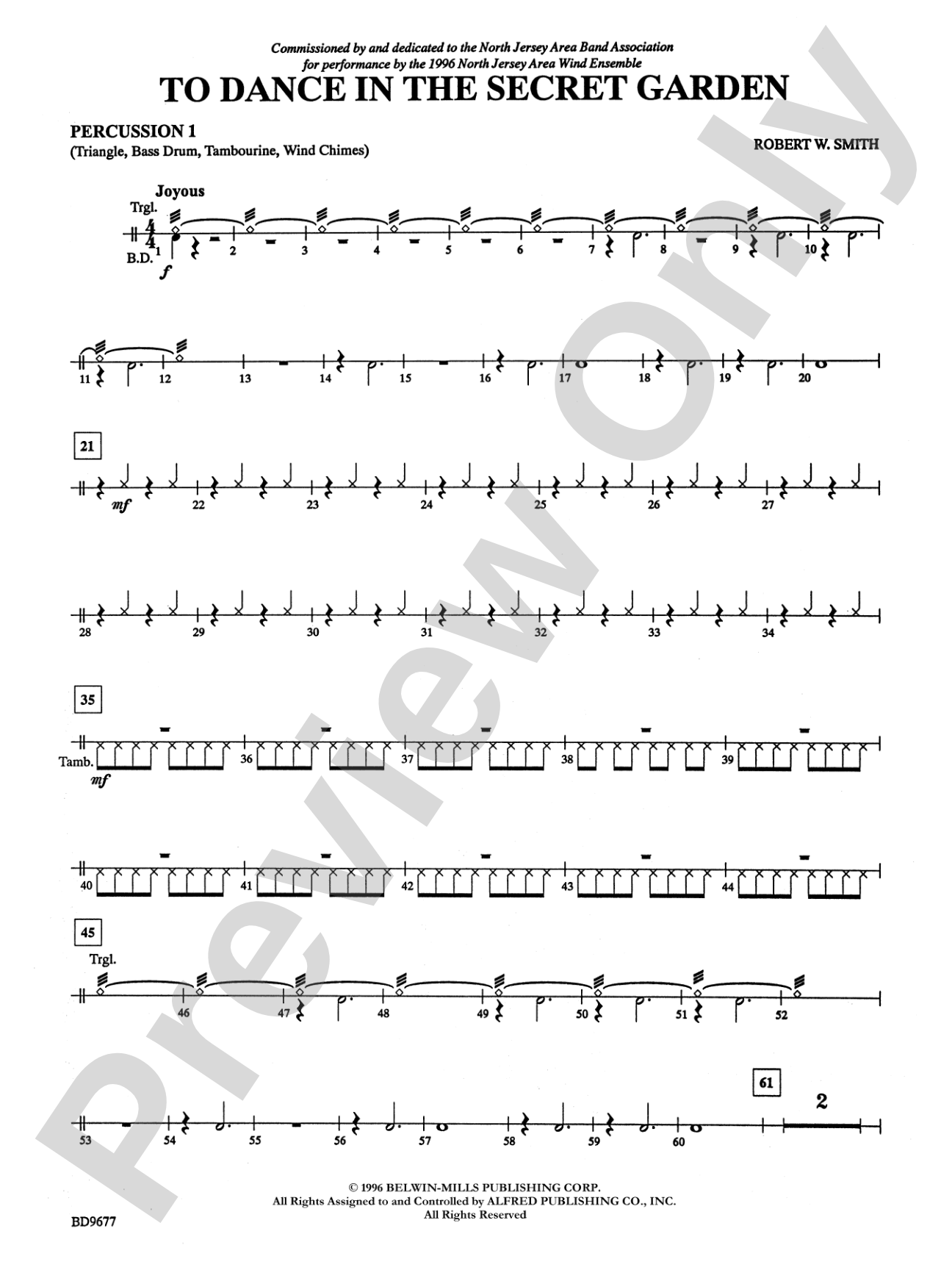 To Dance in the Secret Garden: 1st Percussion
