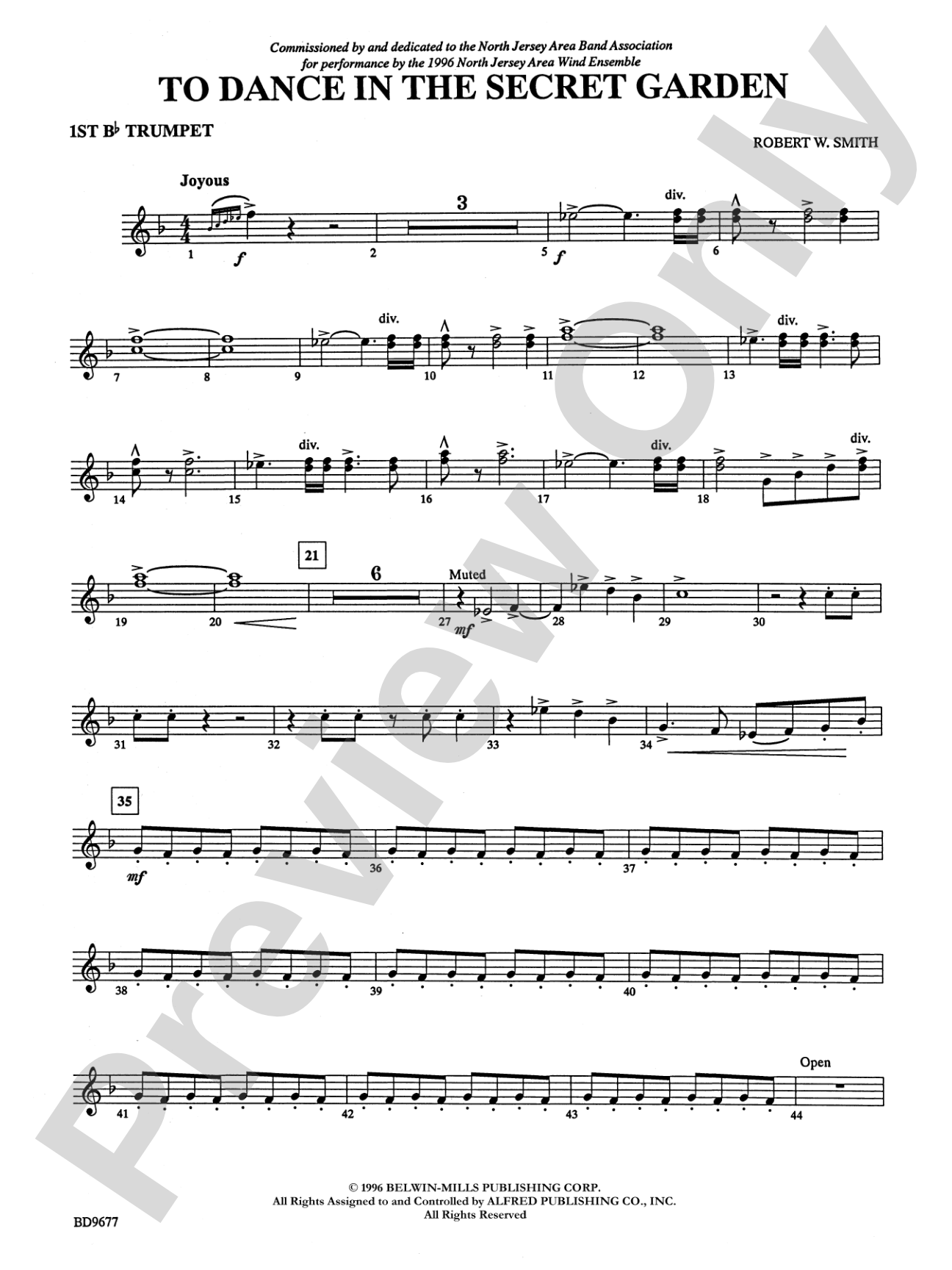 To Dance in the Secret Garden: 1st B-flat Trumpet