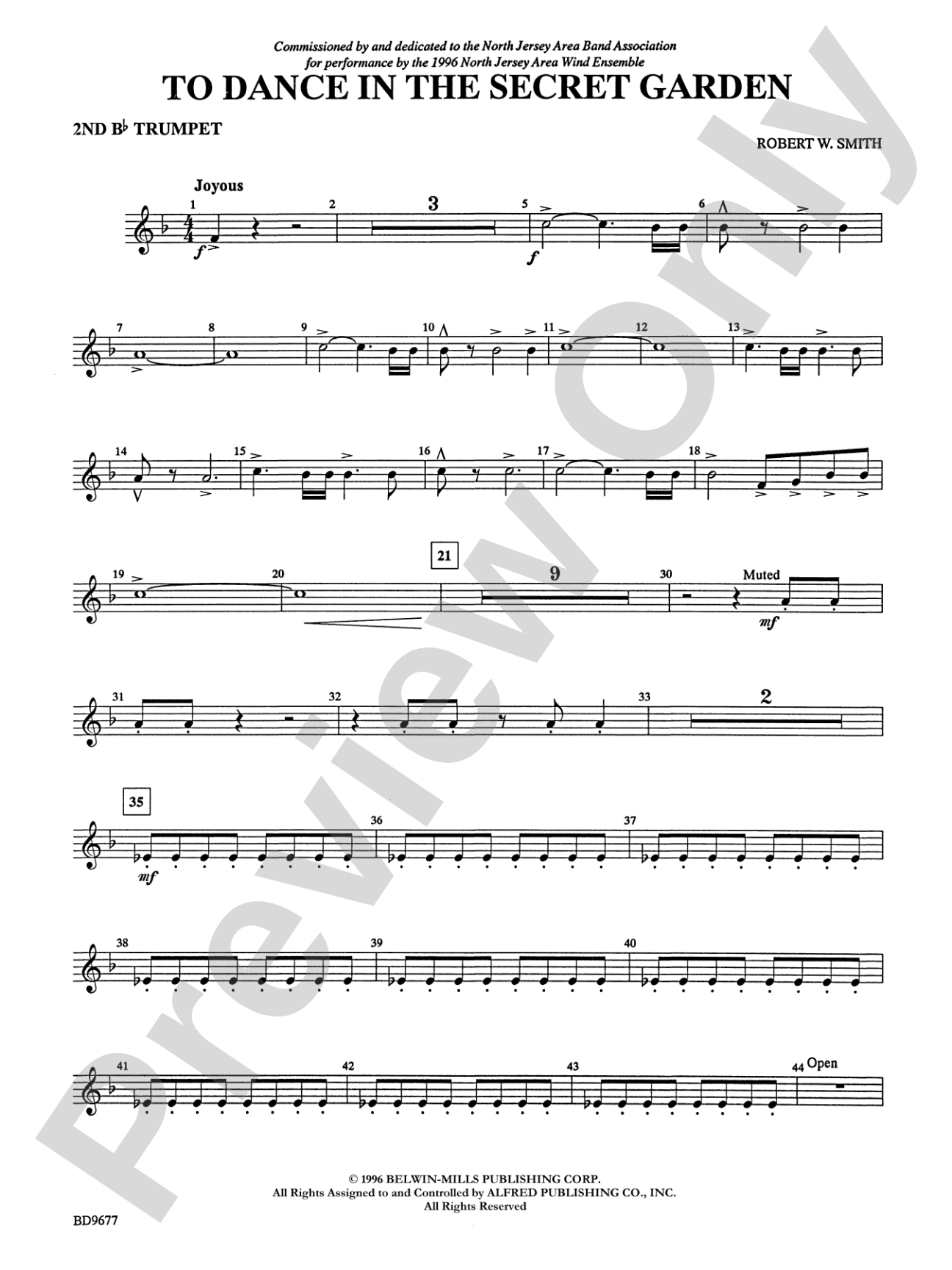 To Dance in the Secret Garden: 2nd B-flat Trumpet