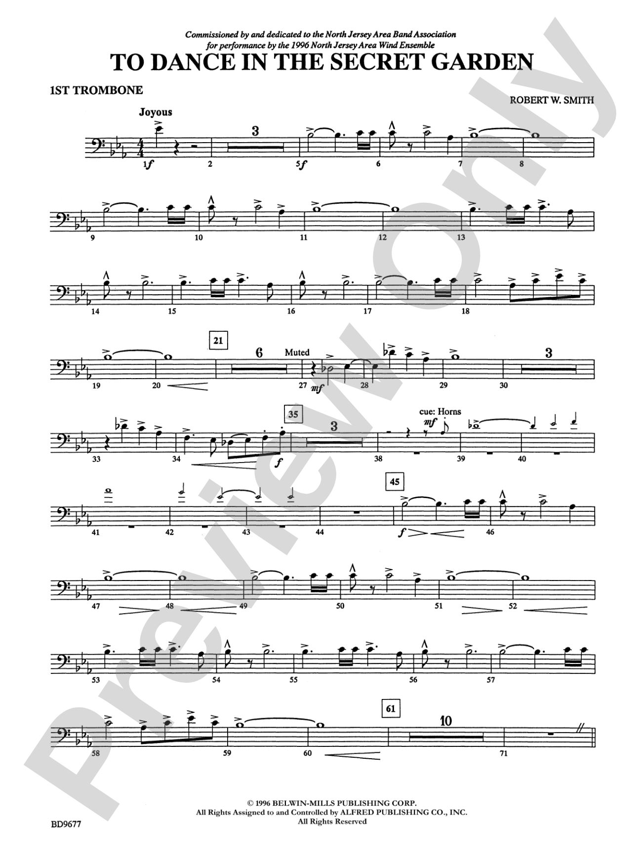To Dance in the Secret Garden: 1st Trombone