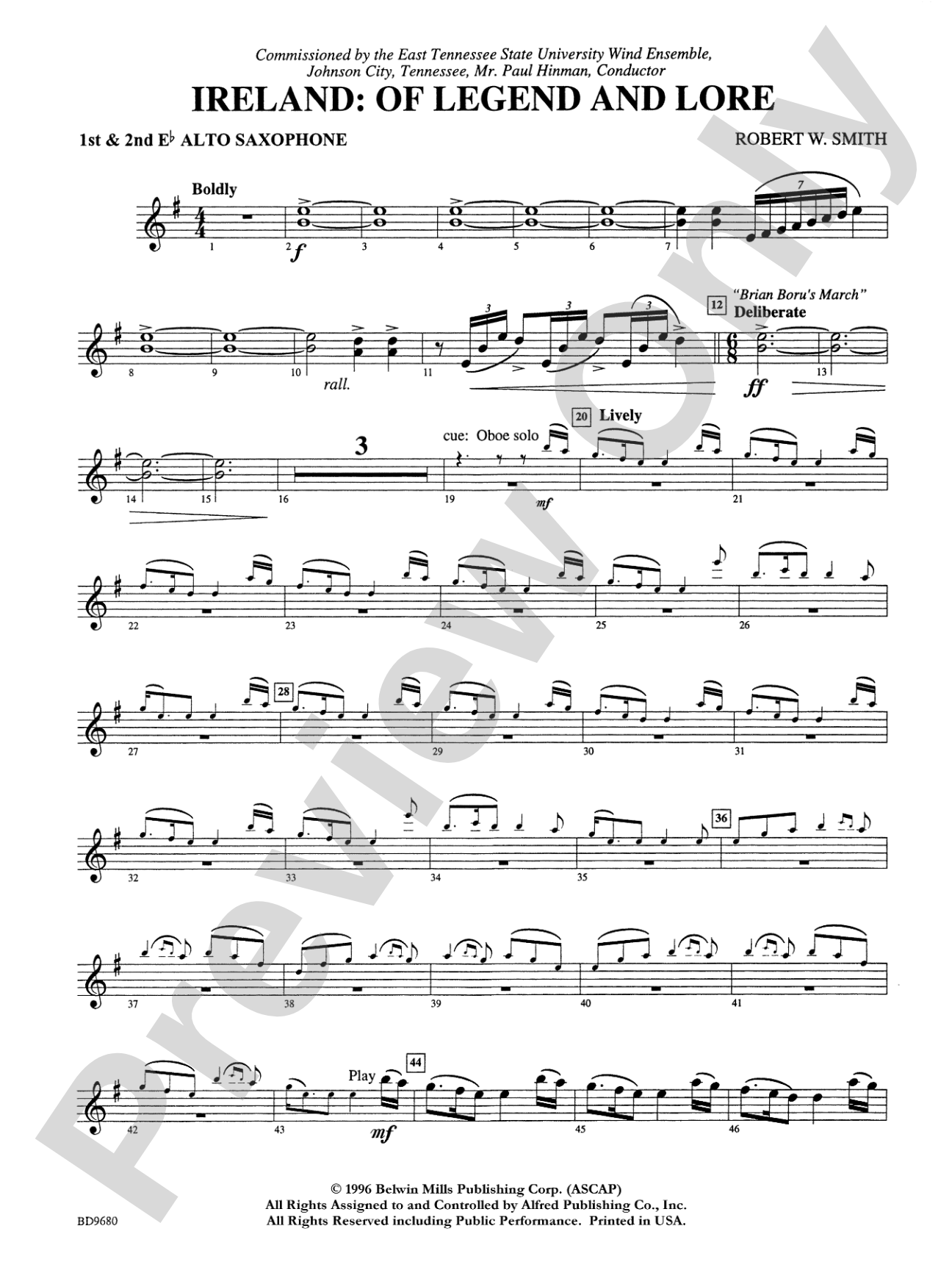 Ireland: Of Legend and Lore: 1st & 2nd E-flat Alto Saxophone