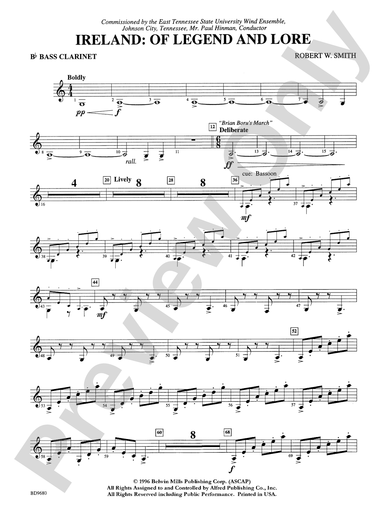 Ireland: Of Legend and Lore: B-flat Bass Clarinet