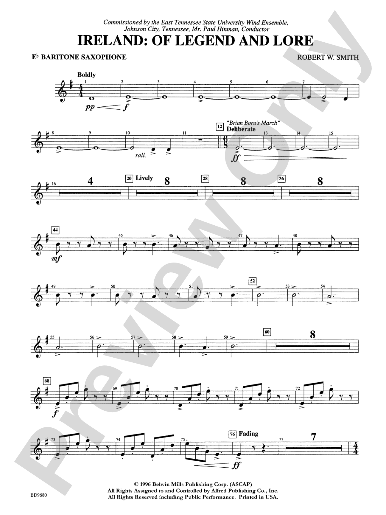 Ireland: Of Legend and Lore: E-flat Baritone Saxophone