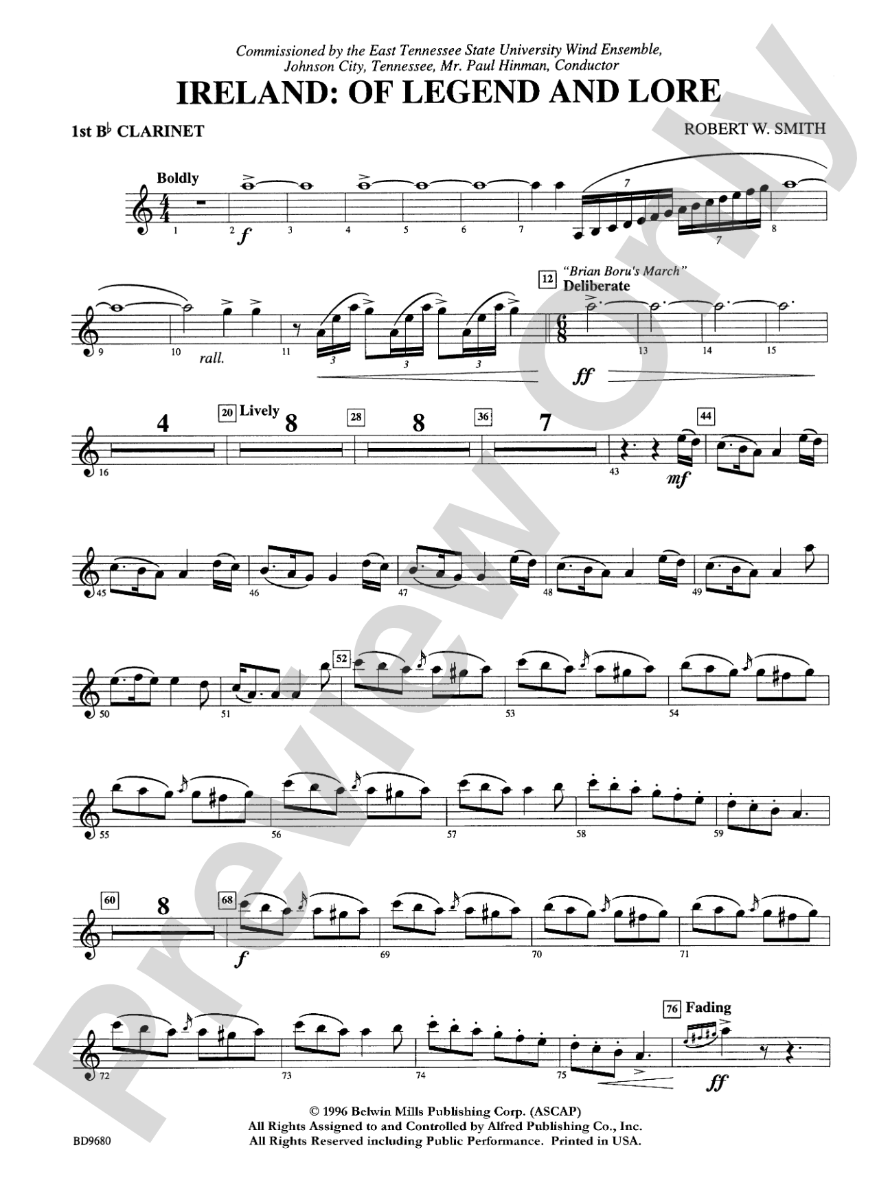 Ireland: Of Legend and Lore: 1st B-flat Clarinet