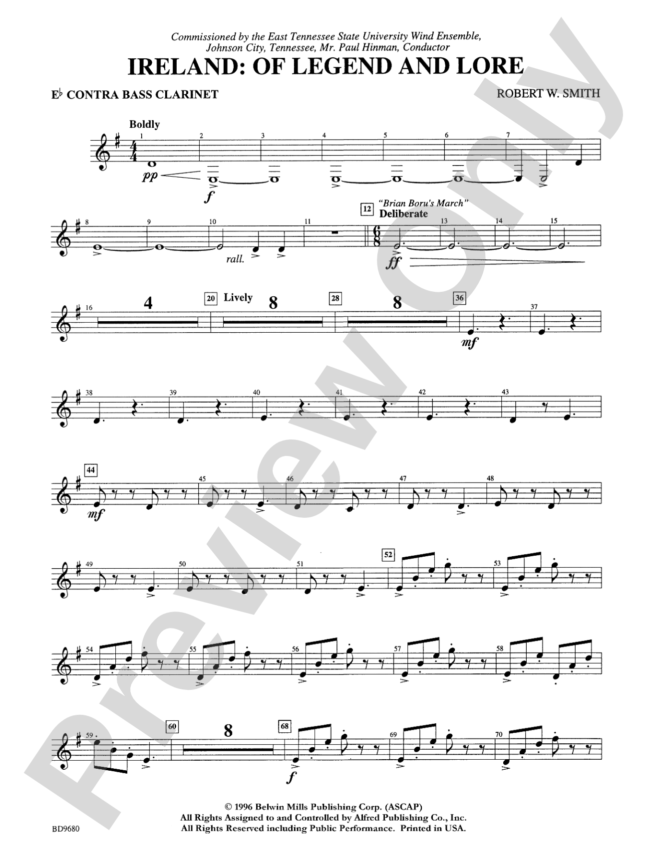 Ireland: Of Legend and Lore: E-flat Contrabass Clarinet