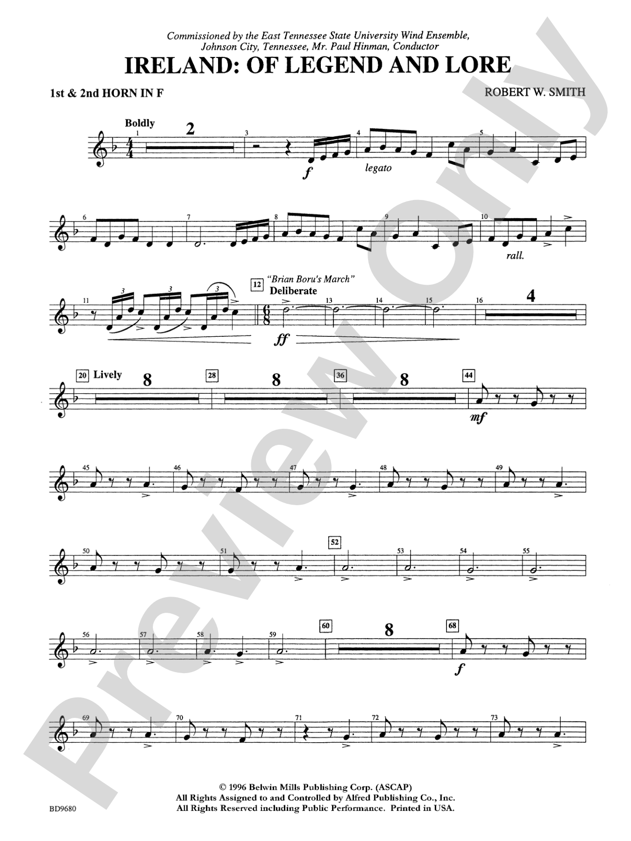 Ireland: Of Legend and Lore: 1st & 2nd F Horns