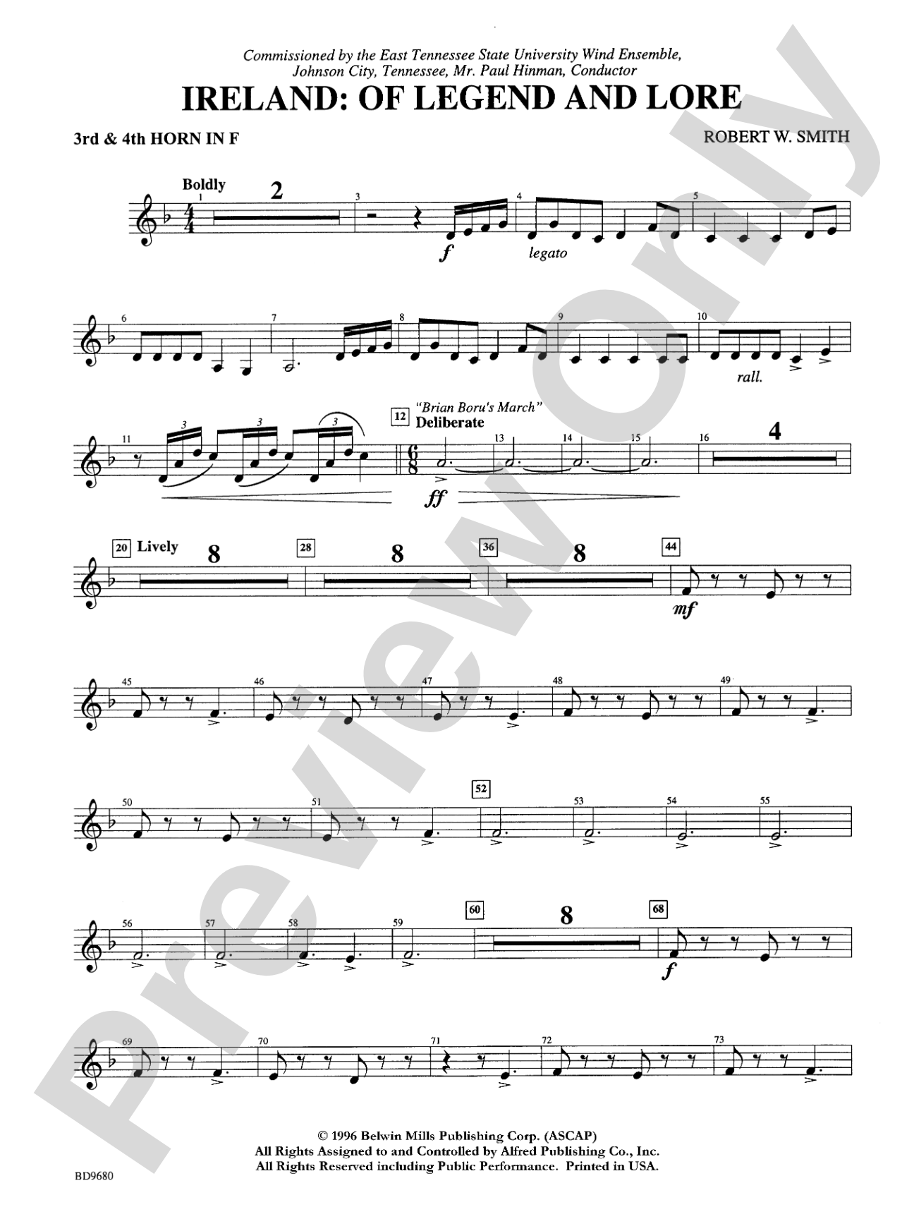 Ireland: Of Legend and Lore: 3rd & 4th F Horns