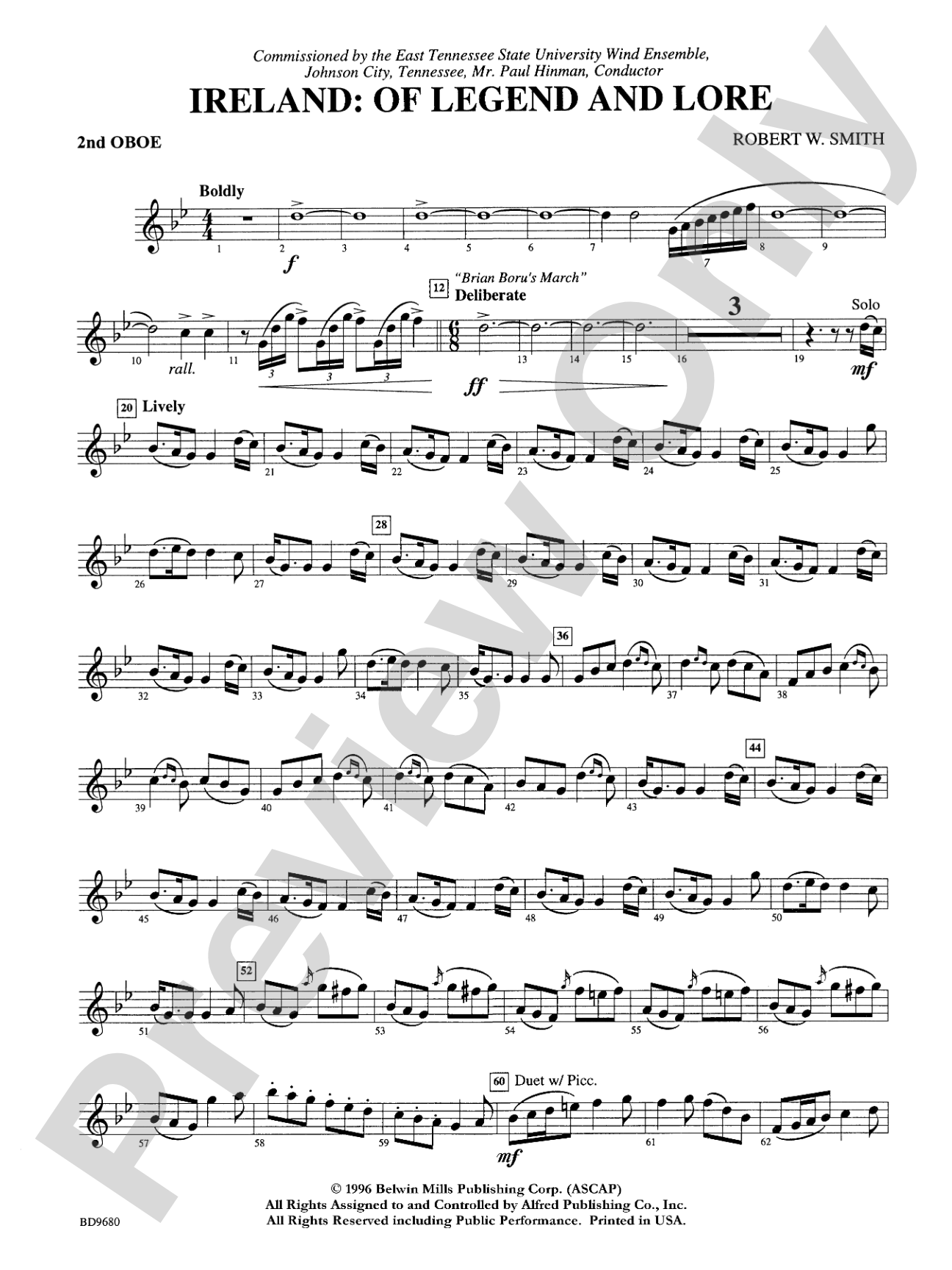 Ireland: Of Legend and Lore: 2nd Oboe