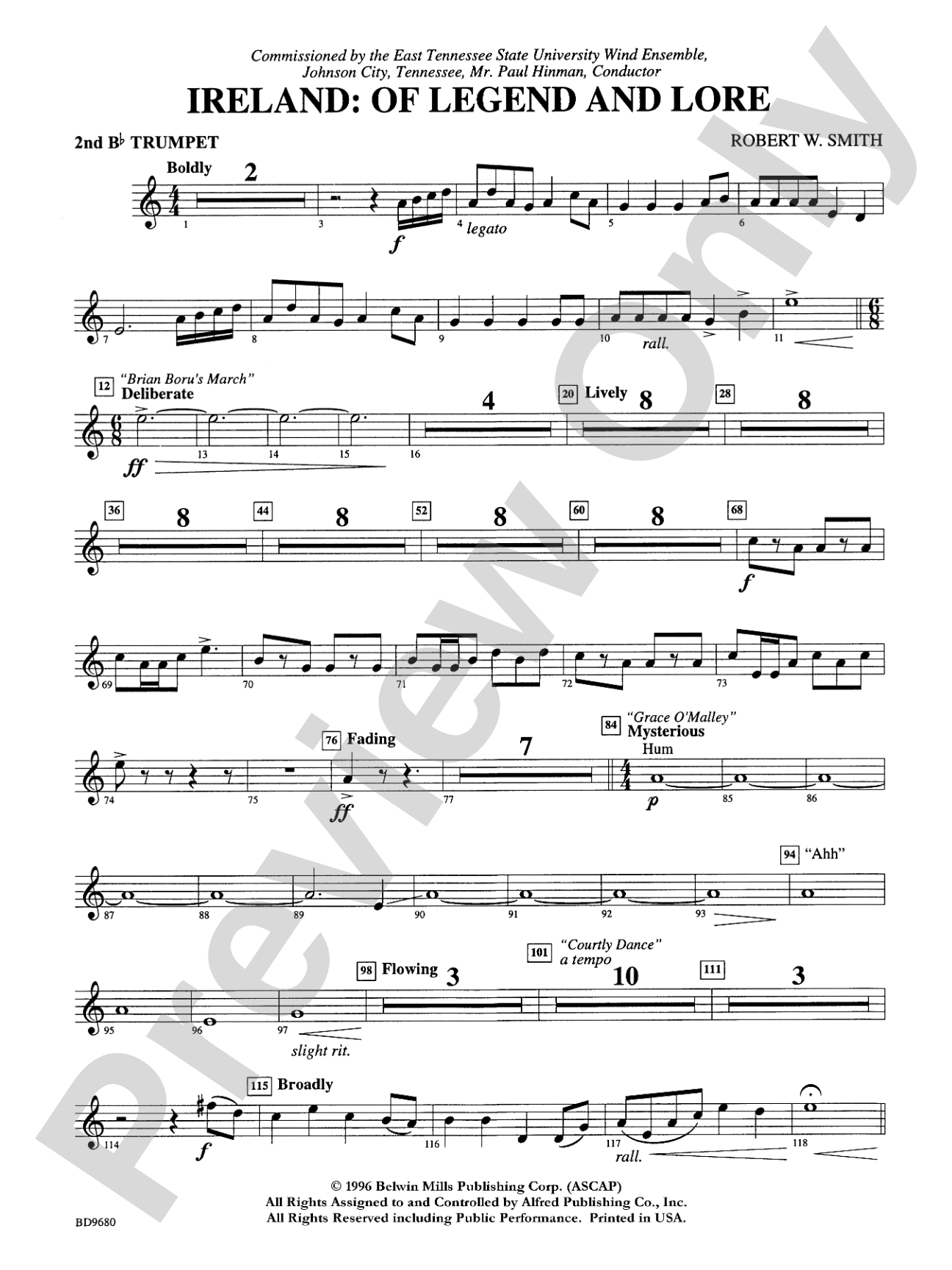 Ireland: Of Legend and Lore: 2nd B-flat Trumpet