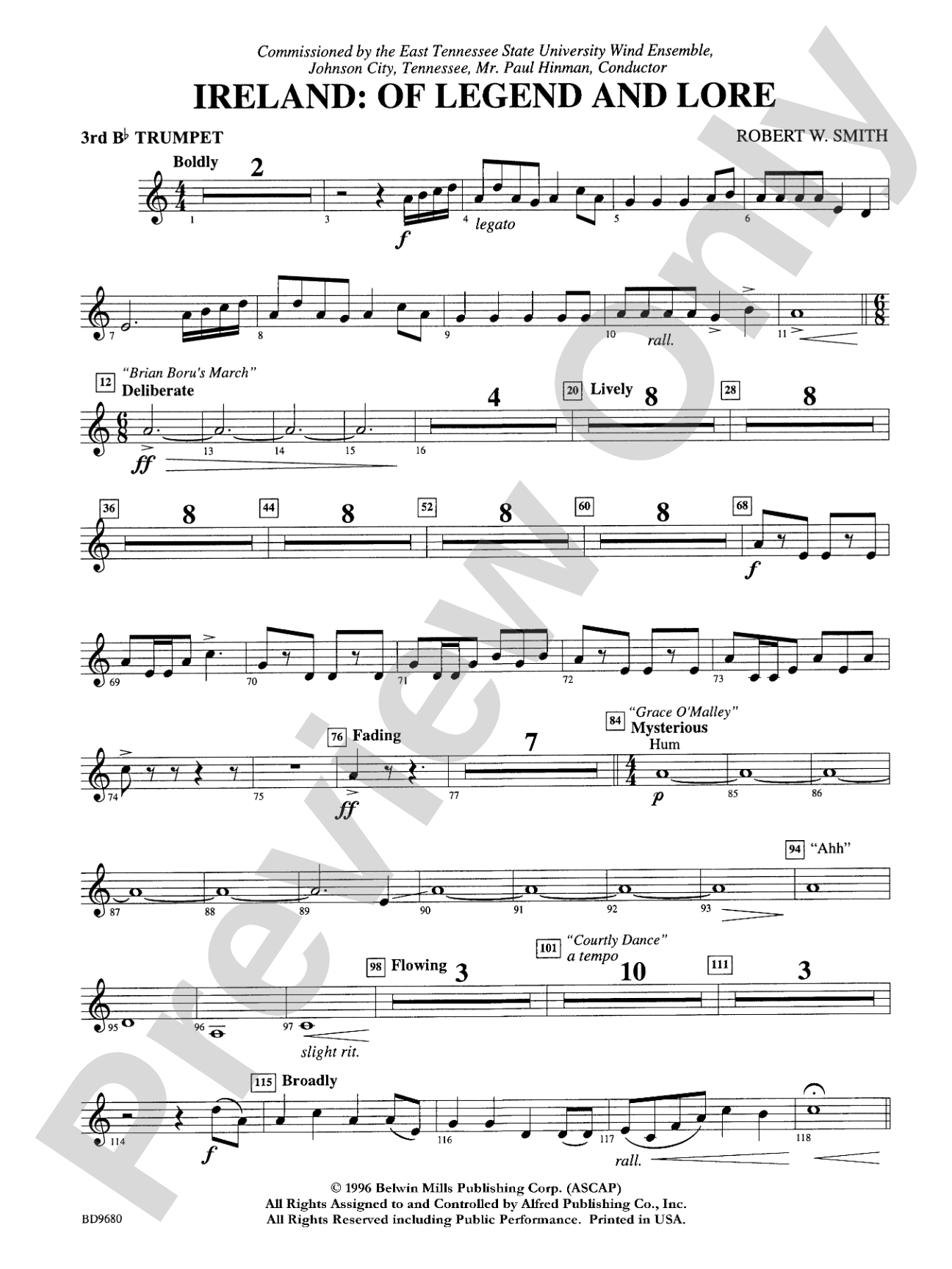 Ireland: Of Legend and Lore: 3rd B-flat Trumpet