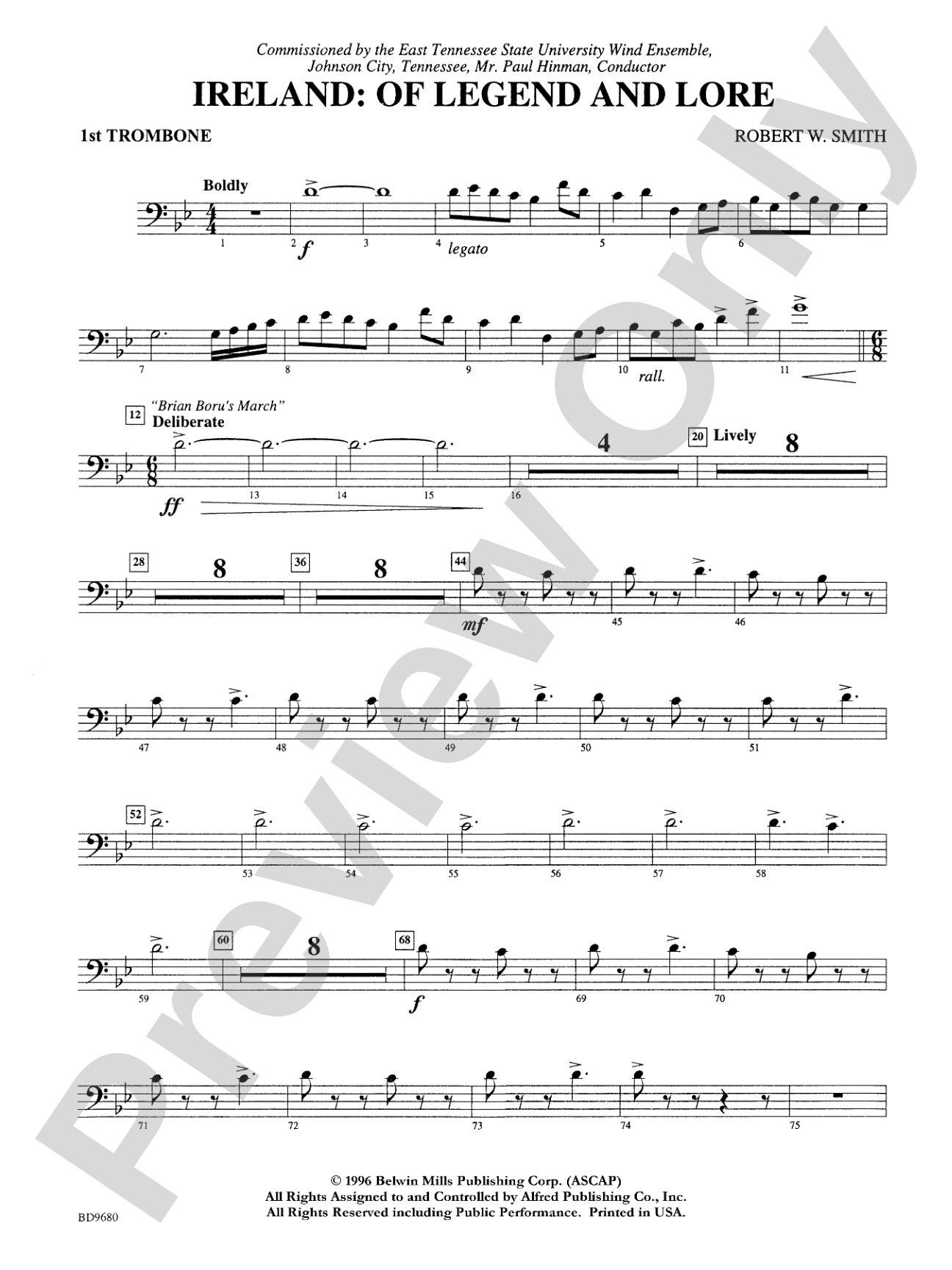 Ireland: Of Legend and Lore: 1st Trombone
