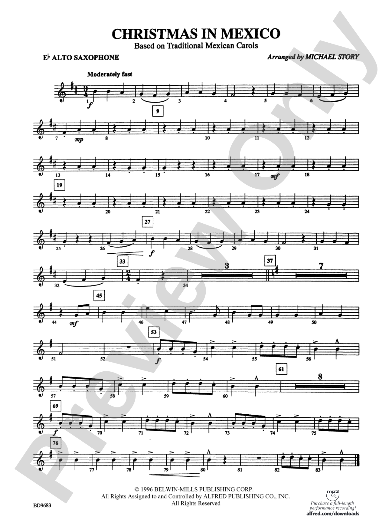 Christmas in Mexico: E-flat Alto Saxophone
