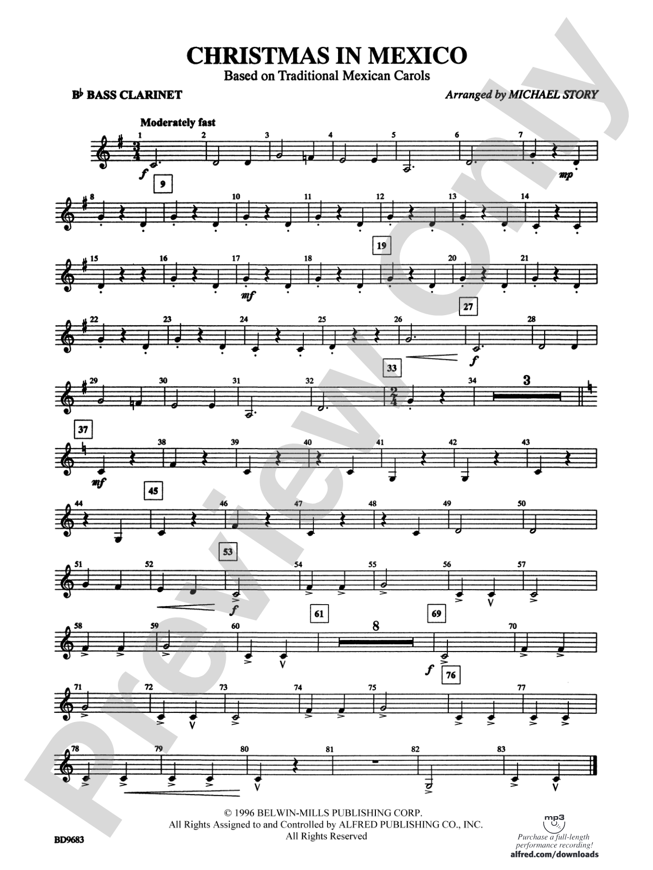 Christmas in Mexico: B-flat Bass Clarinet