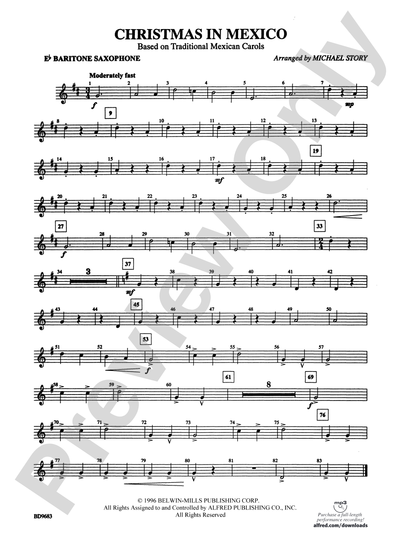 Christmas in Mexico: E-flat Baritone Saxophone