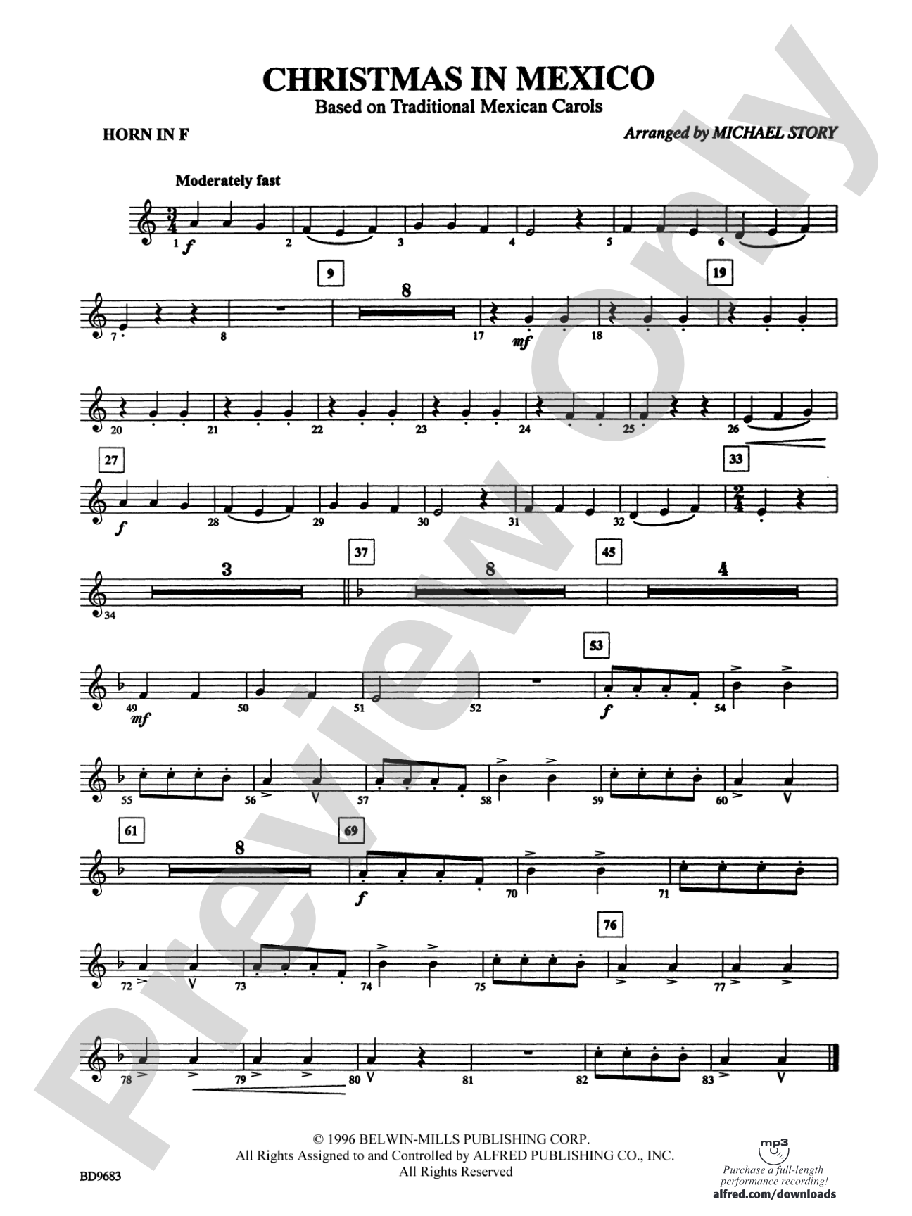 Christmas in Mexico: 1st F Horn