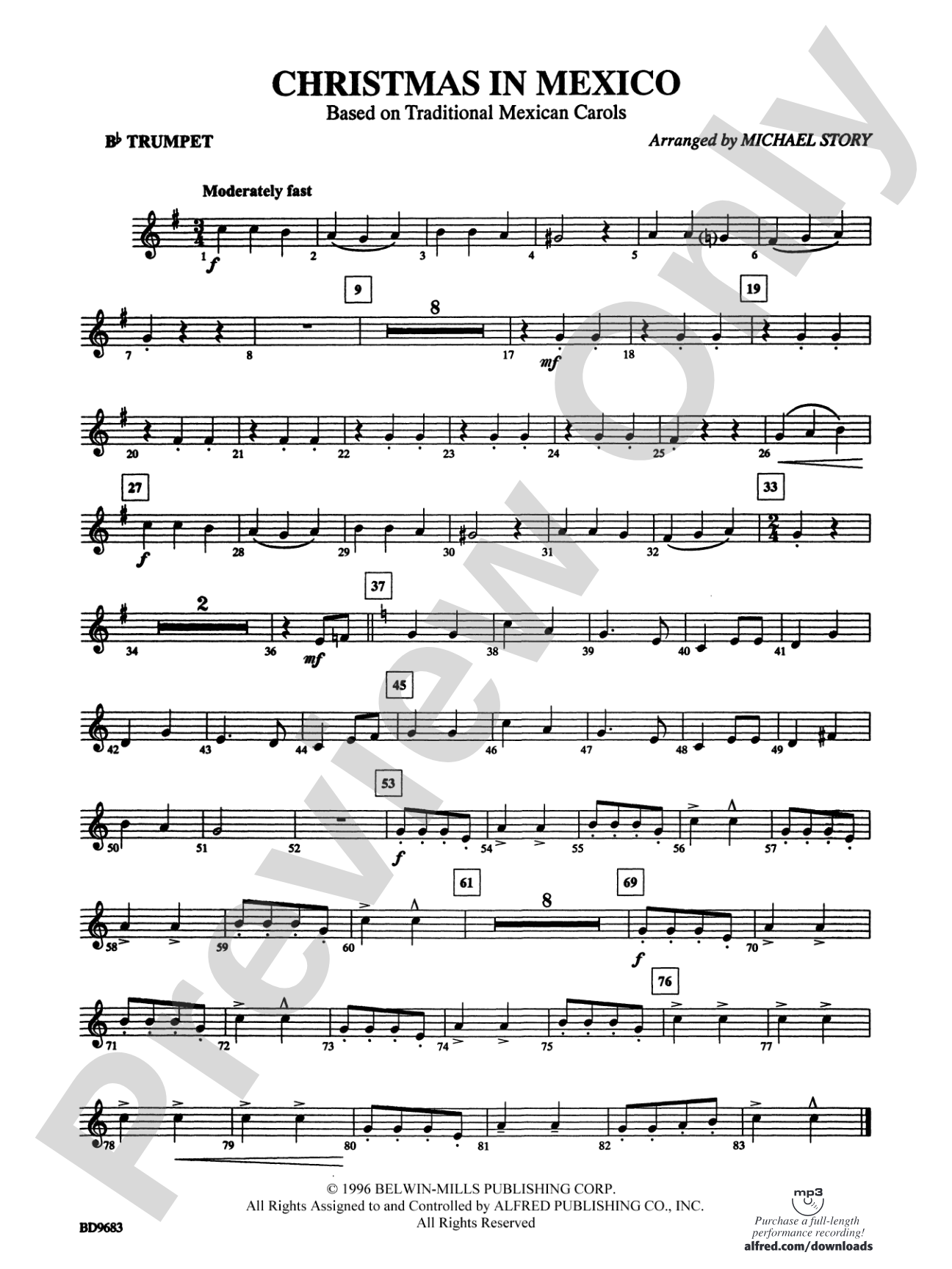 Christmas in Mexico: 1st B-flat Trumpet
