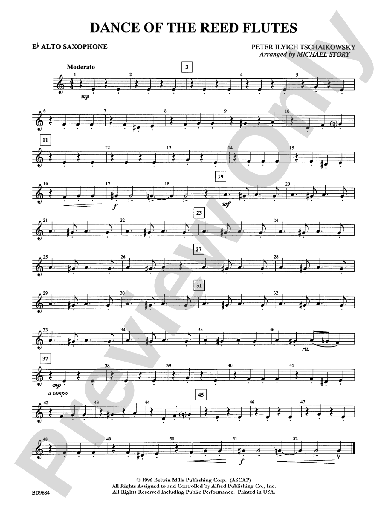 Dance of the Reed Flutes: E-flat Alto Saxophone