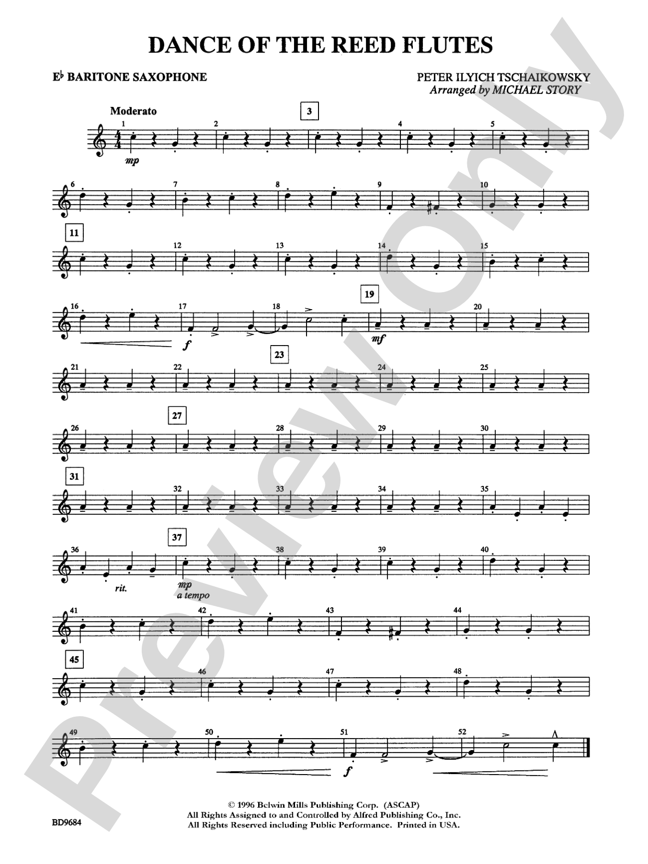 Dance of the Reed Flutes: E-flat Baritone Saxophone